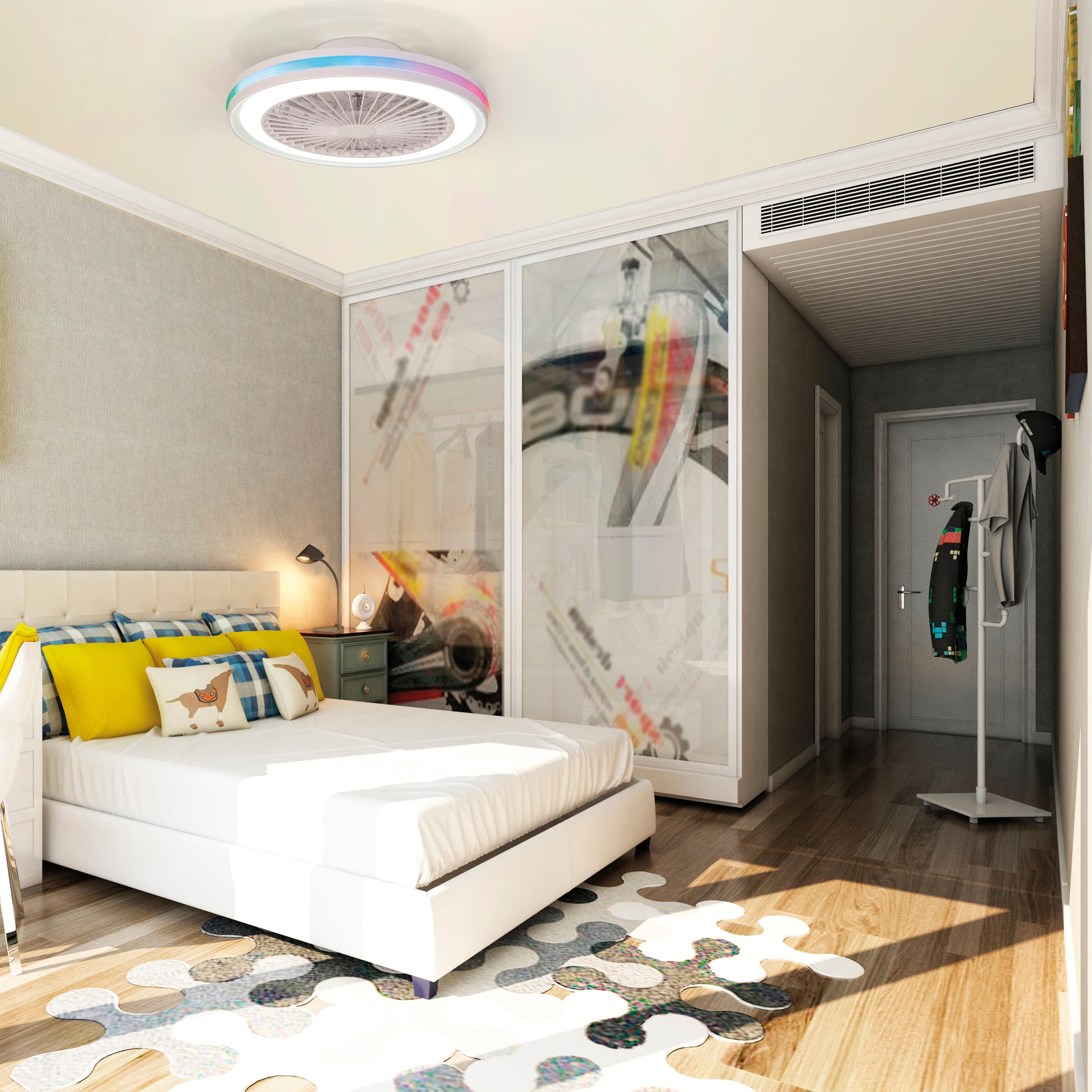 Ventilateur de plafond LED, Gamer, 46.6 cm, MANTRA, blanc - 2