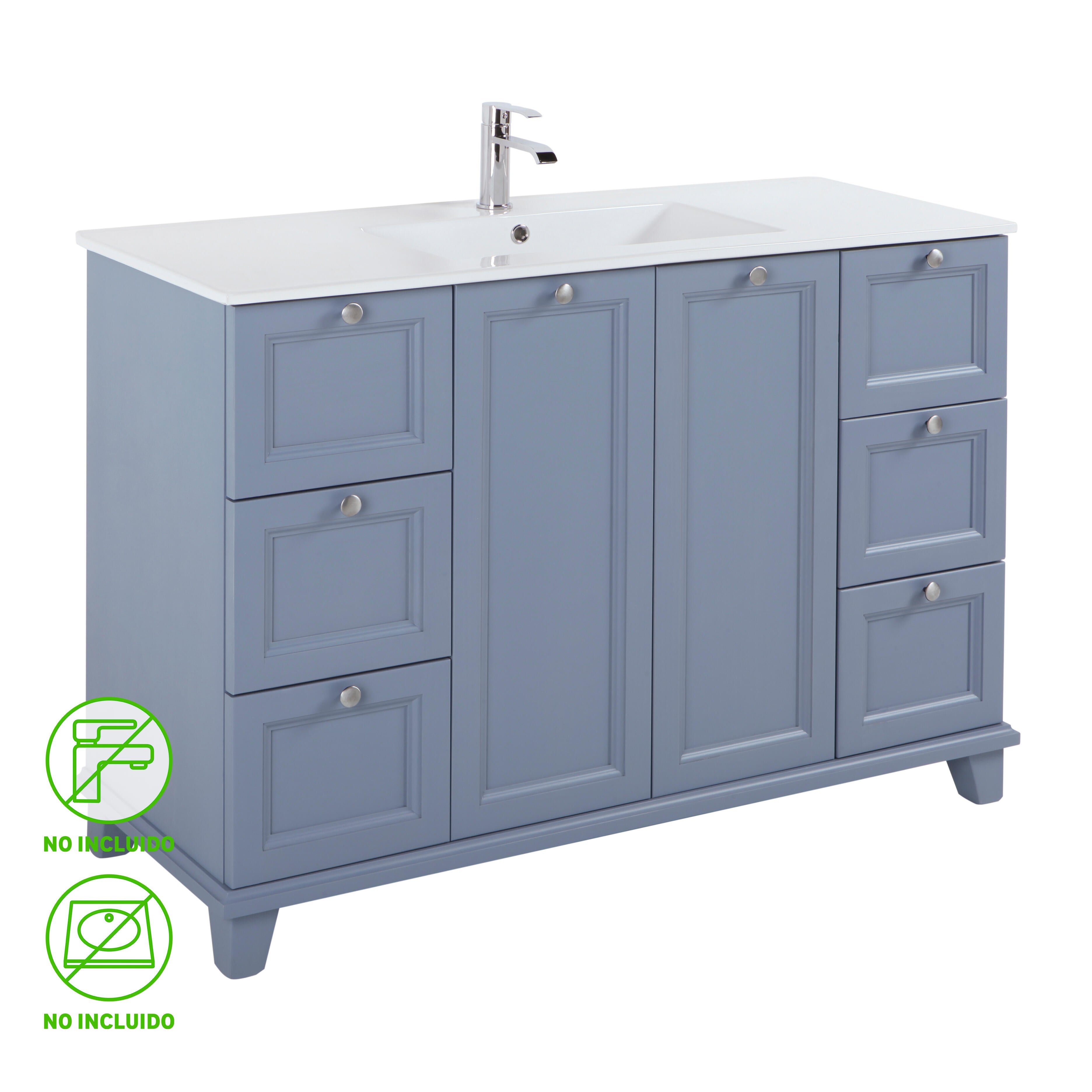 Mueble de baño unike azul 120x45 cm (lavabo no incluido)