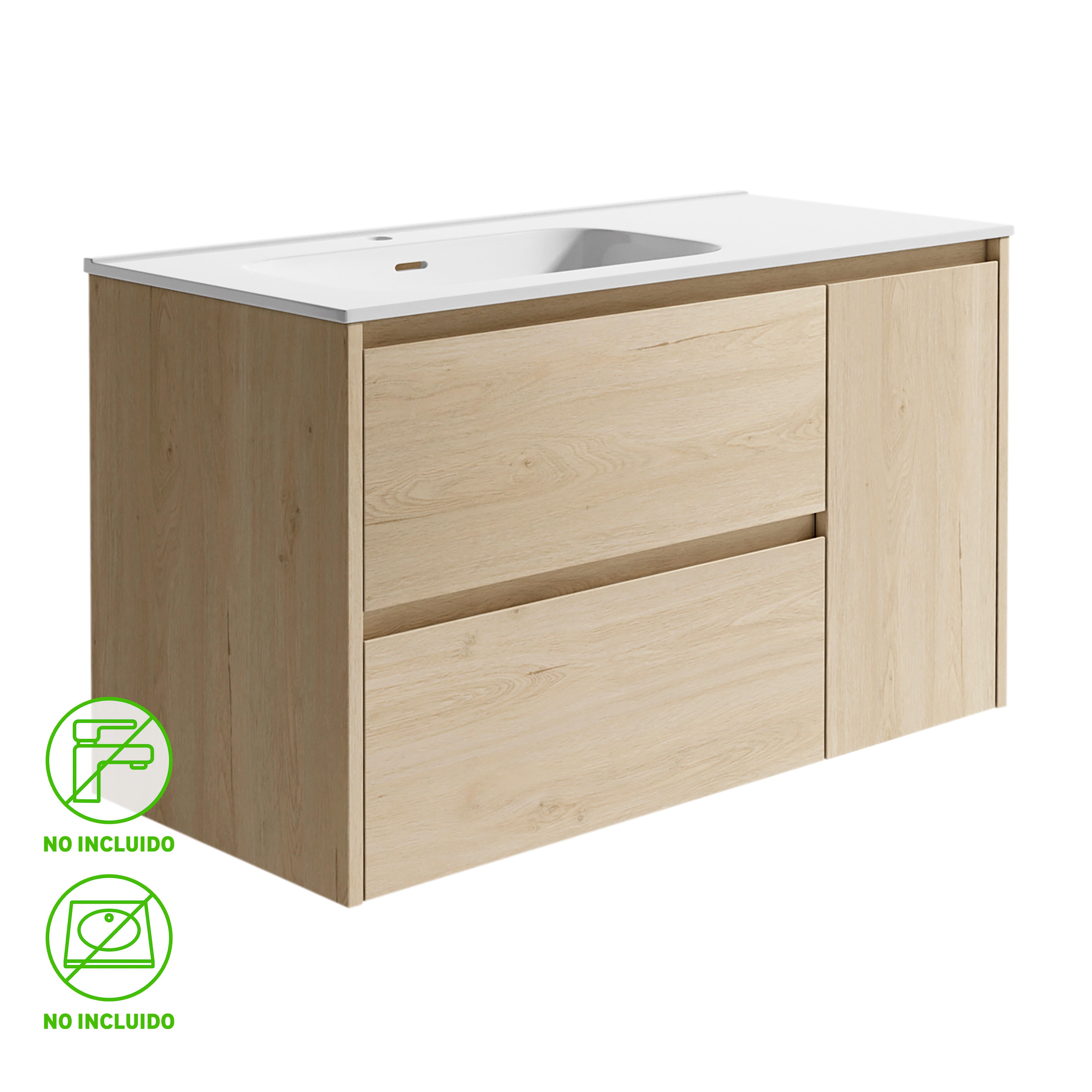 Mueble de baño moon roble 100x48 cm (lavabo no incluido)