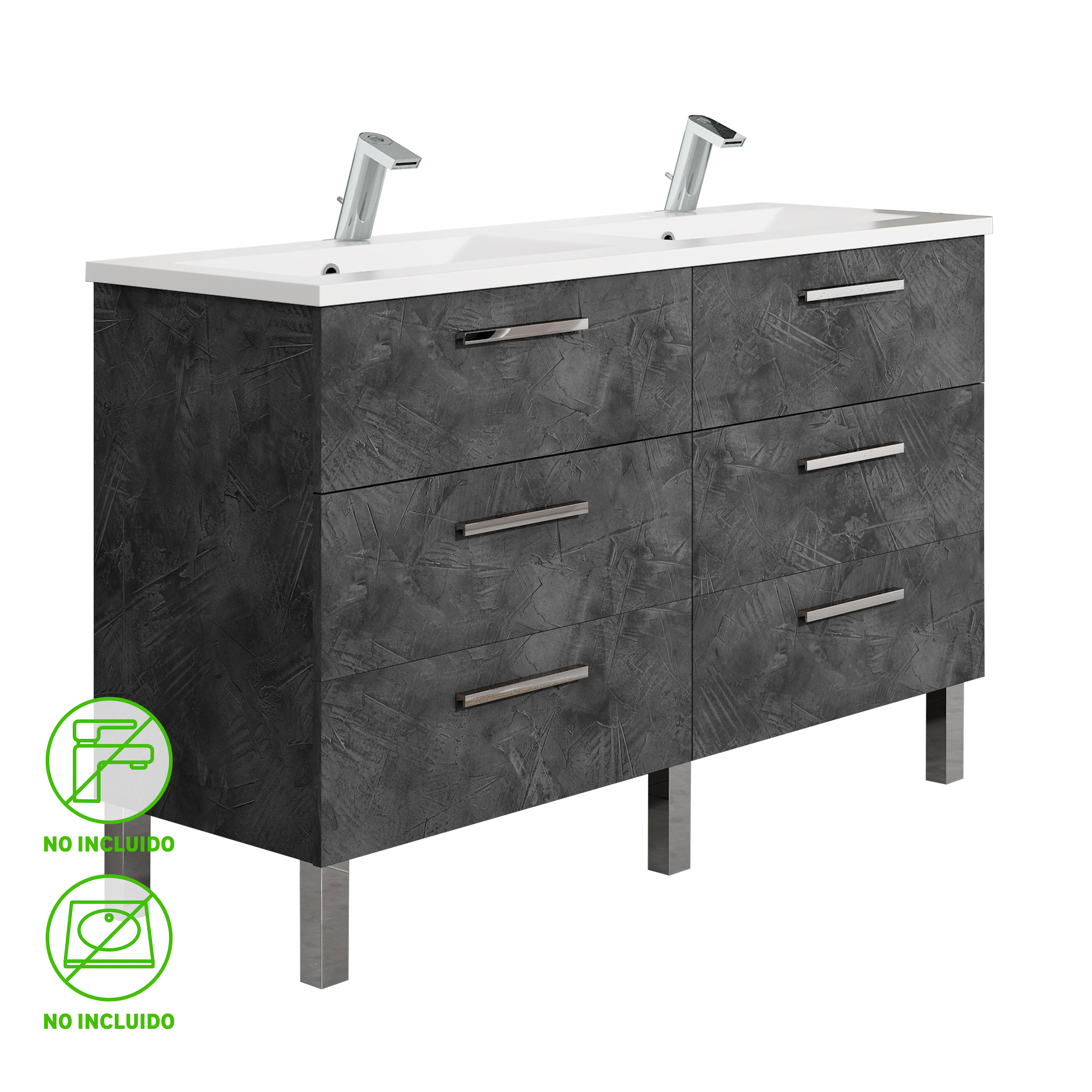 Mueble de baño madrid grafito 120x45 cm