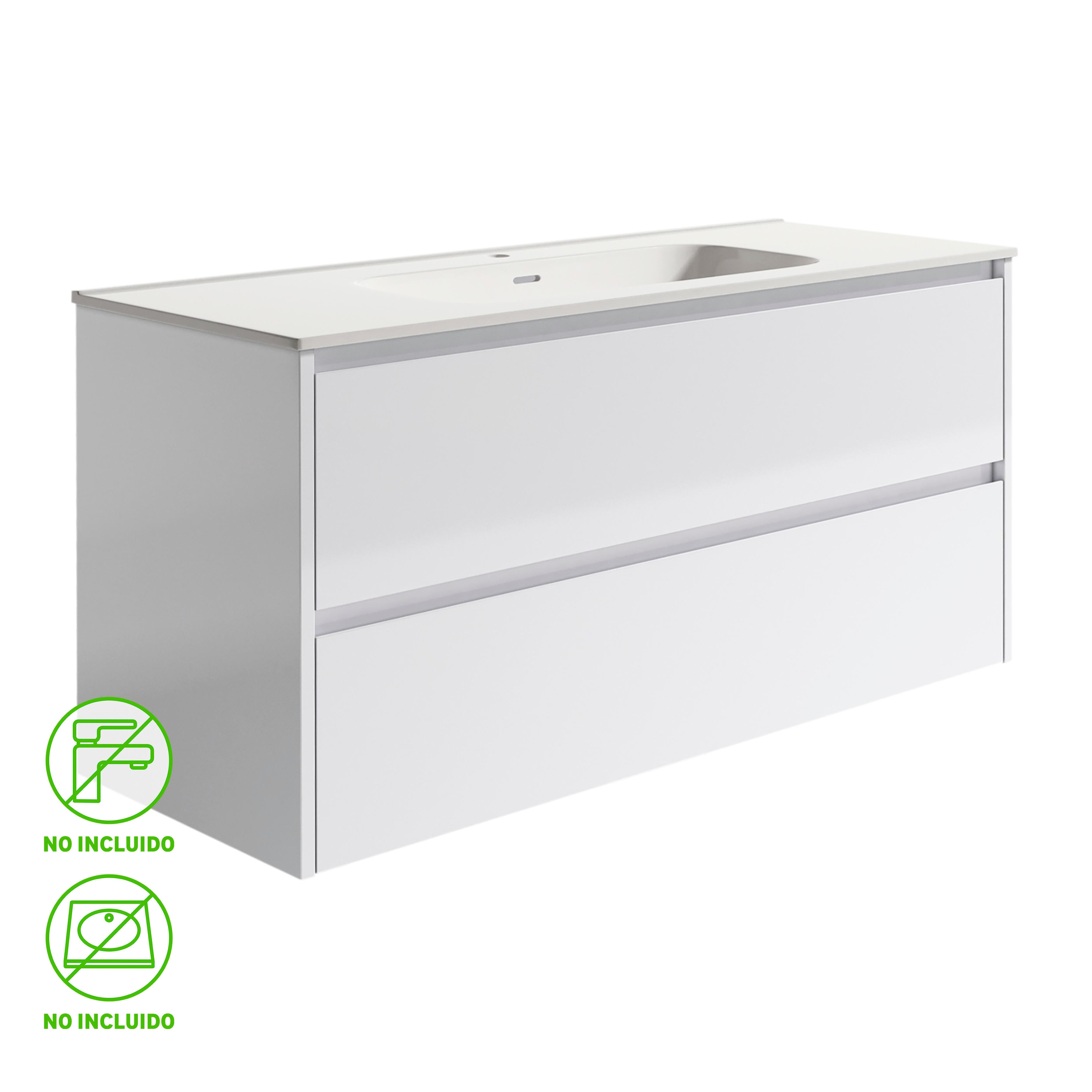 Mueble de baño moon blanco 120x48 cm (lavabo no incluido)