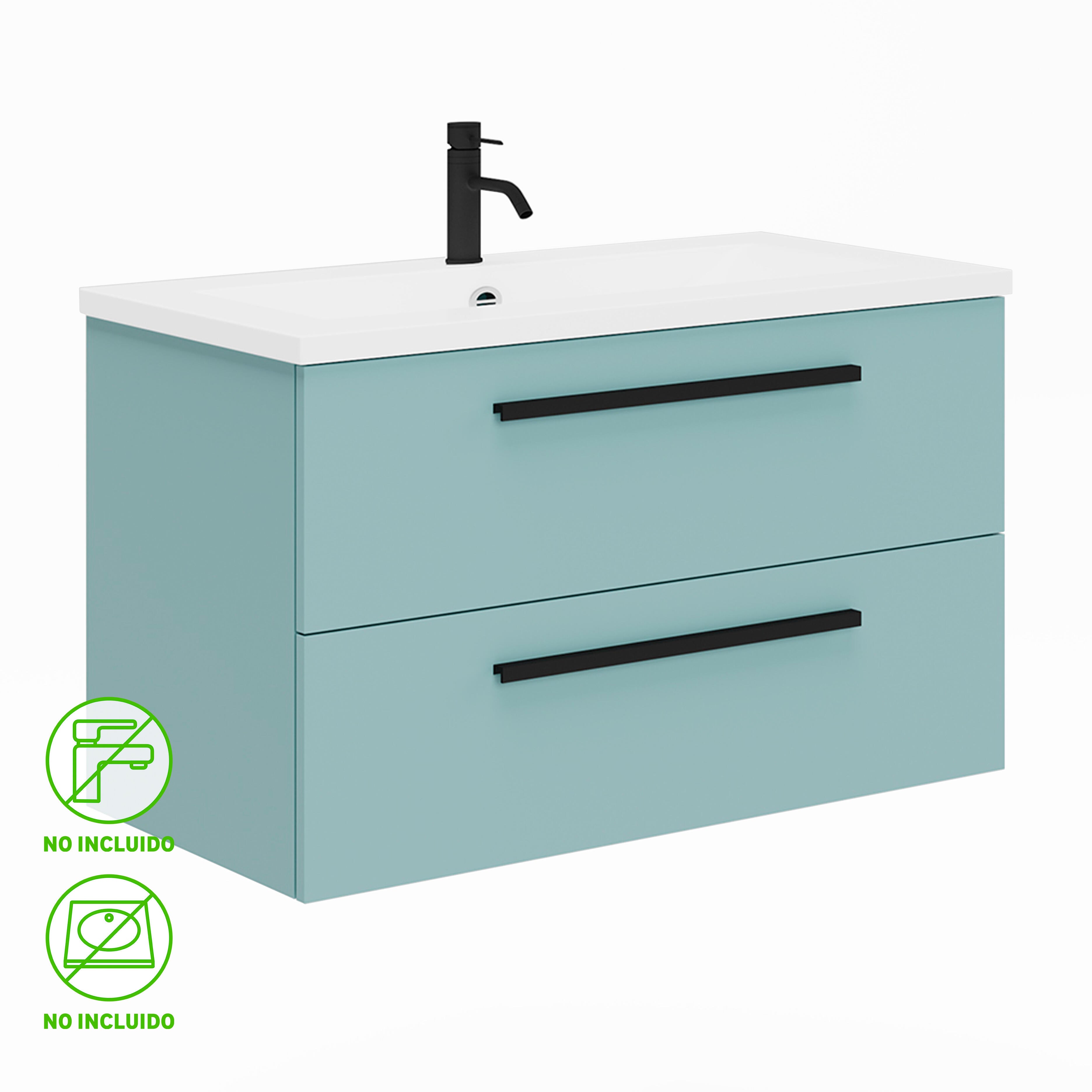 Mueble de baño madrid verde 60x45 cm