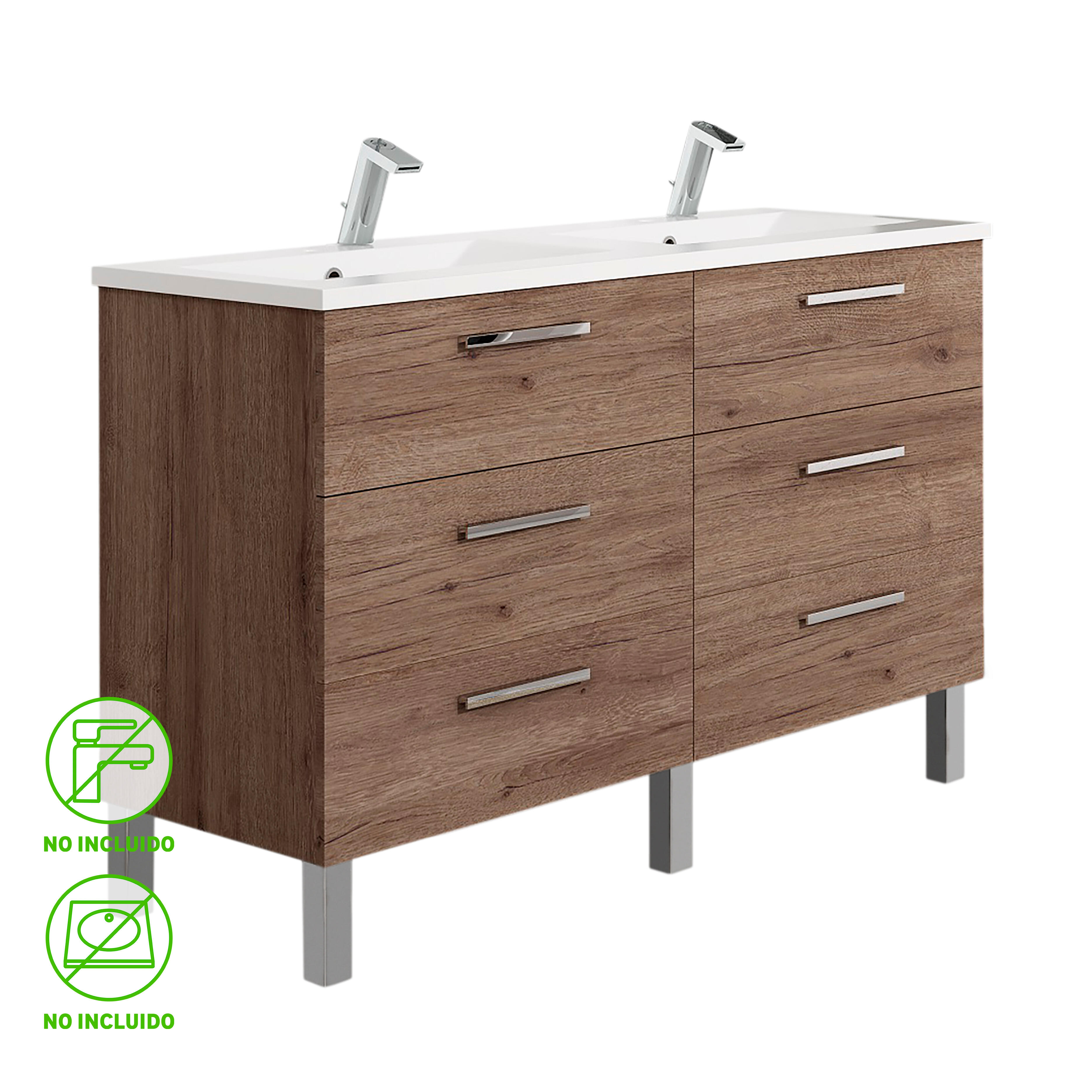 Mueble de baño madrid roble oscuro 120x45 cm