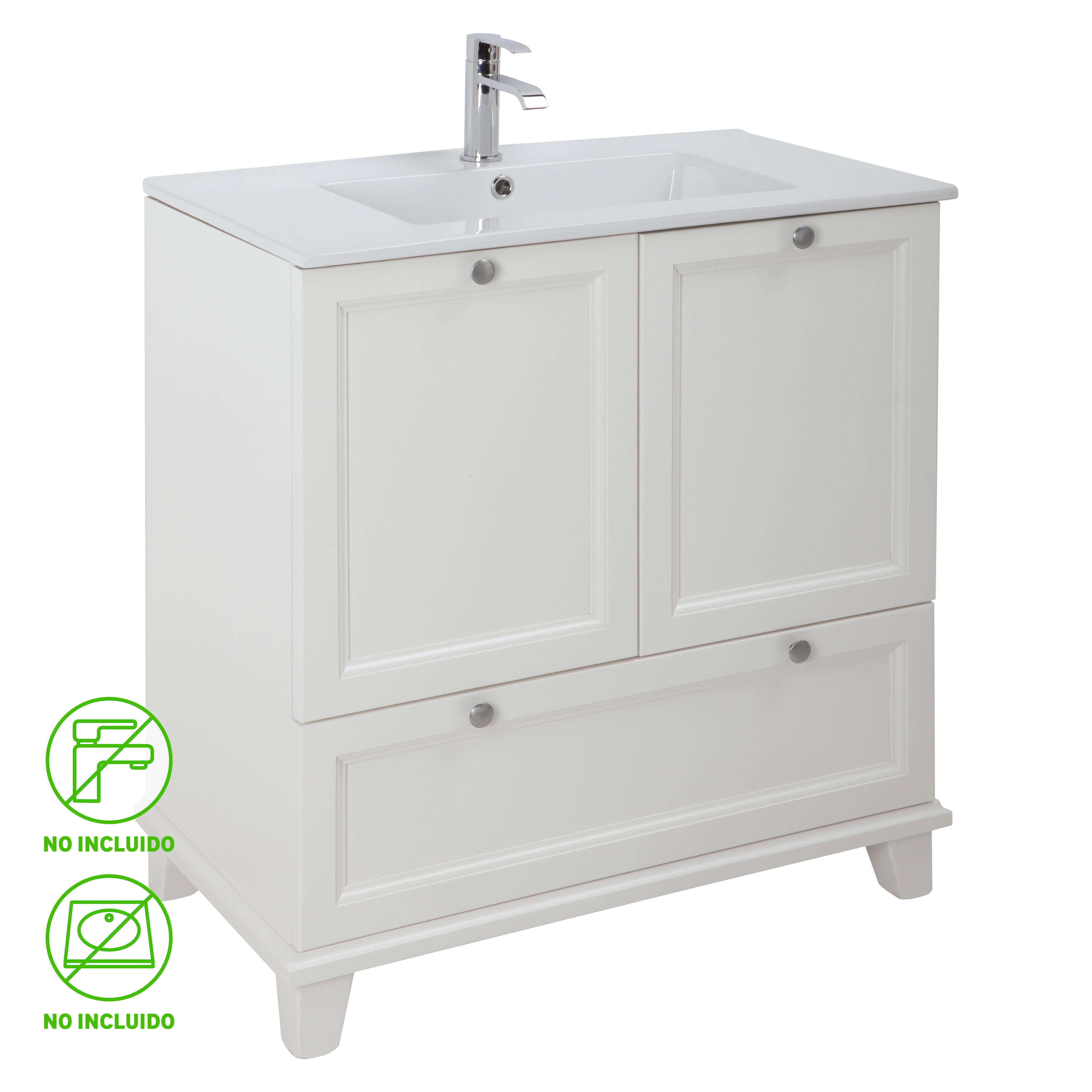 Mueble de baño unike blanco 85x45 cm (lavabo no incluido)