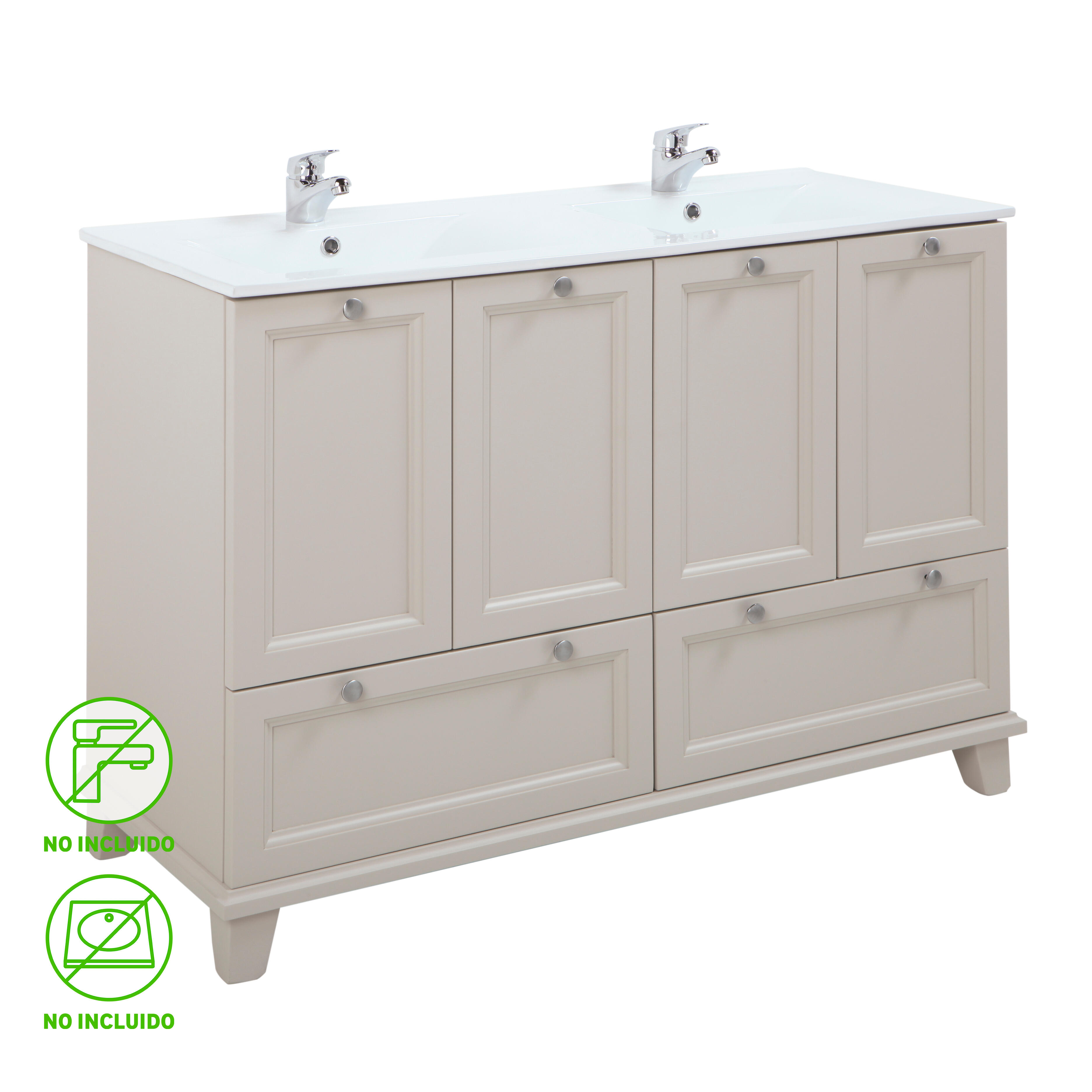 Mueble de baño unike perla 120x45 cm (lavabo no incluido)