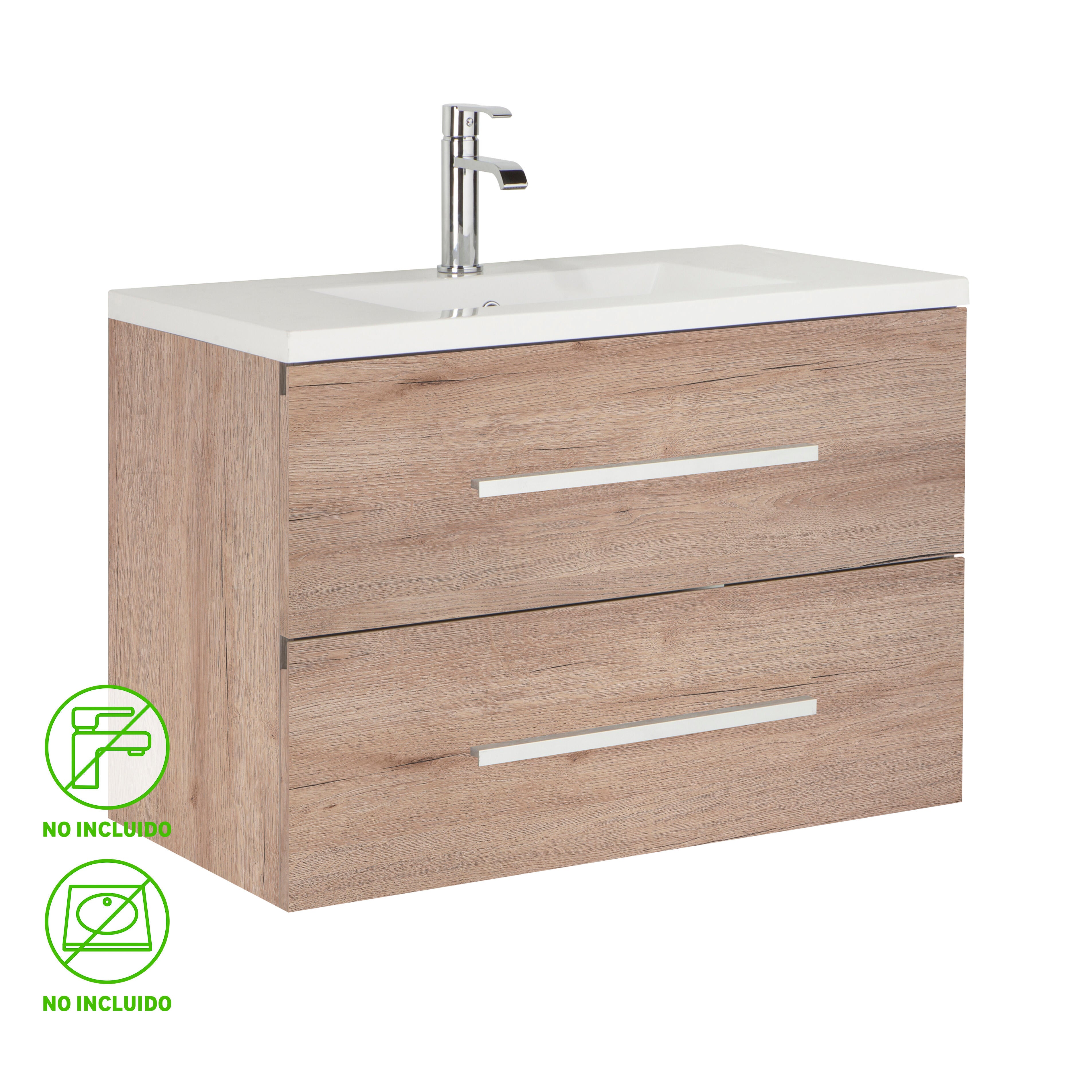 Mueble de baño madrid roble 80x45 cm