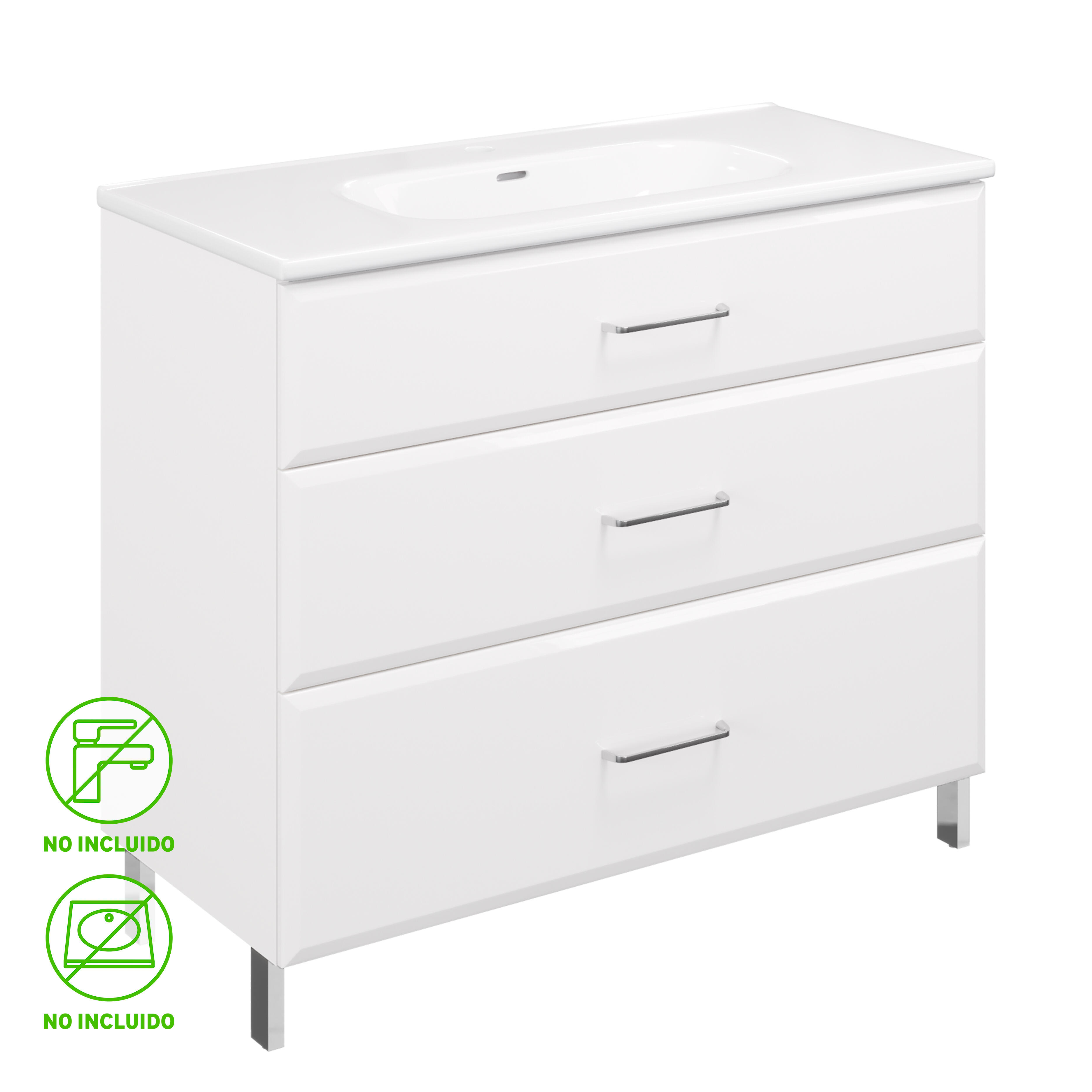 Mueble de baño opale2 blanco 99.5x45.2 cm (lavabo no incluido)