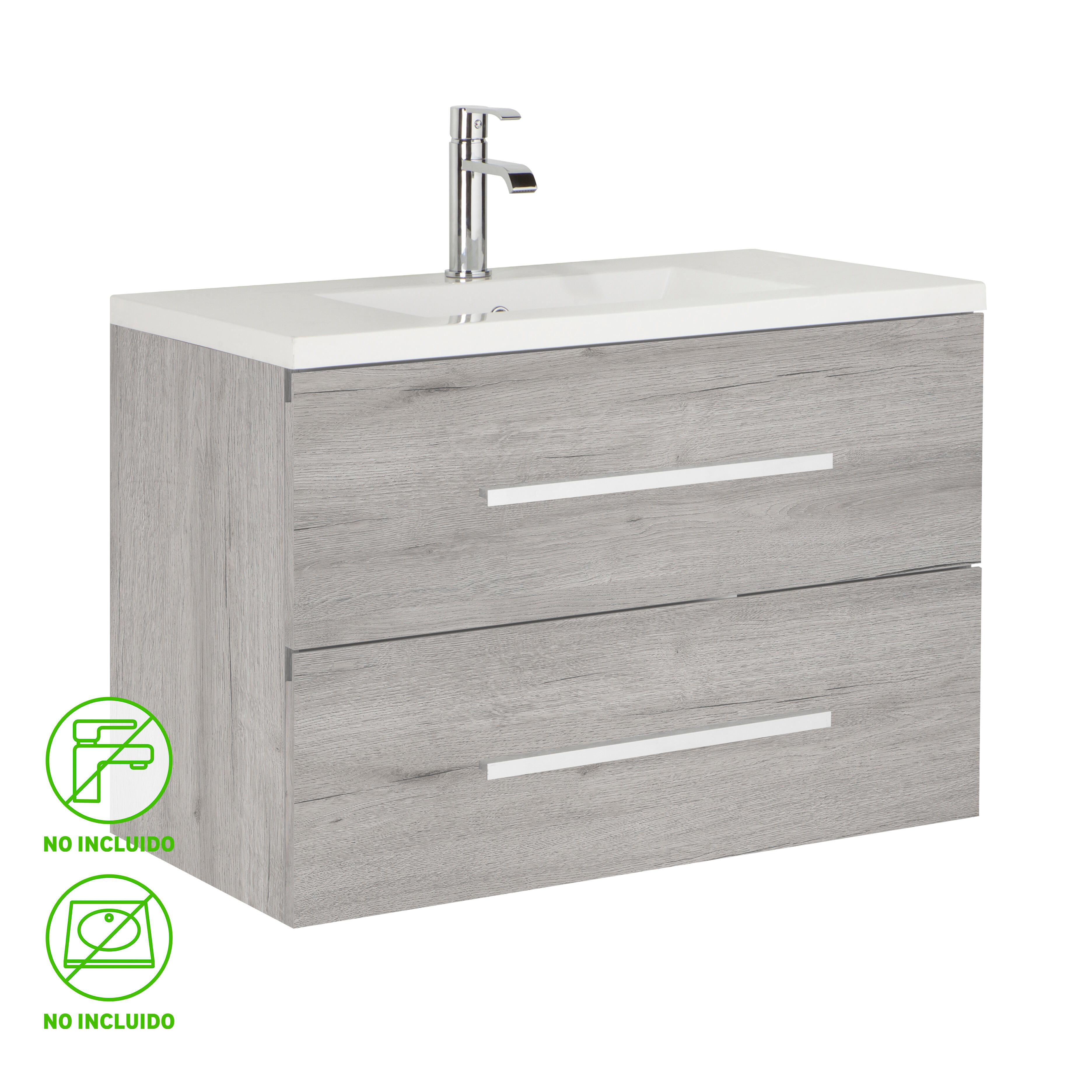 Mueble de baño madrid roble gris 60x45 cm