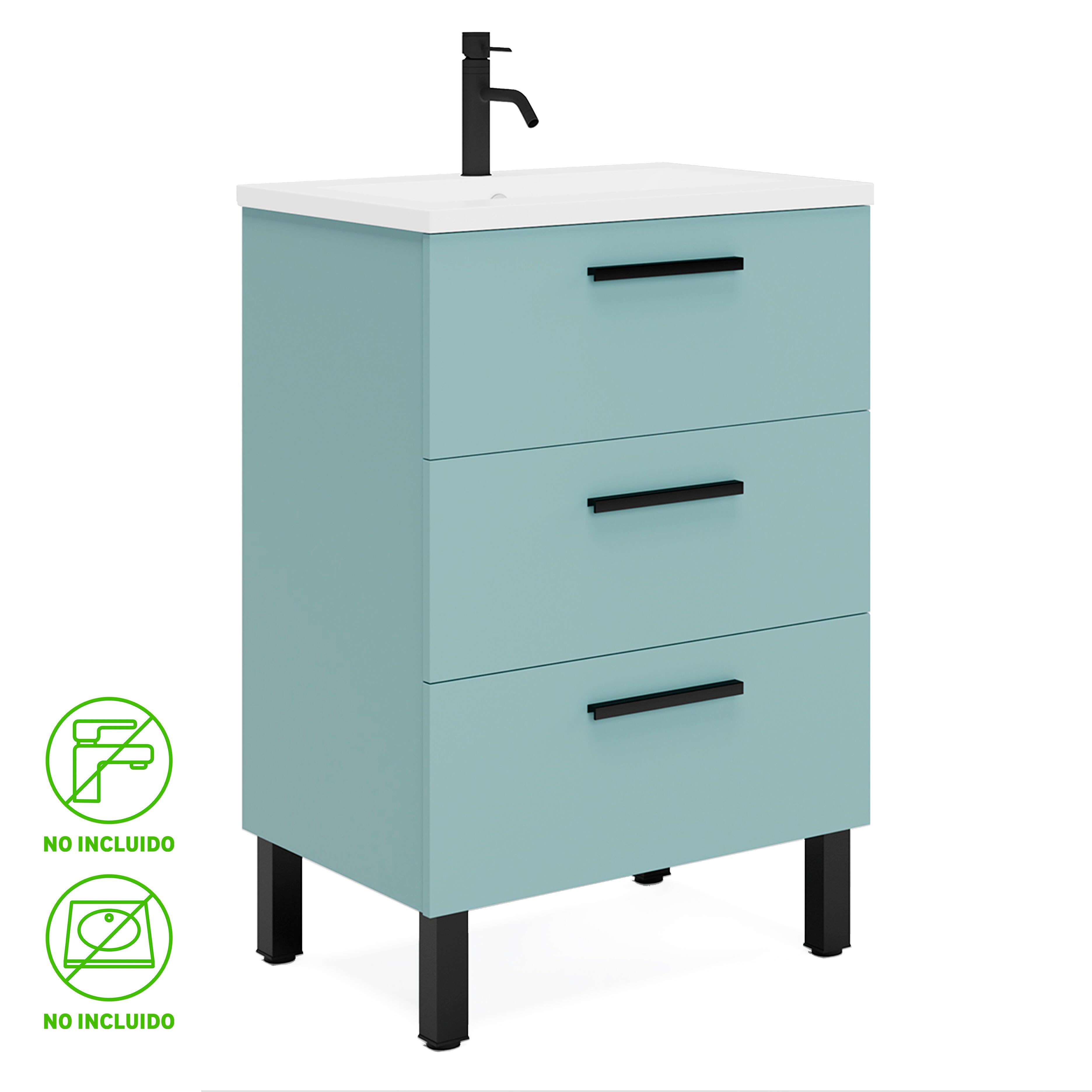 Mueble de baño madrid verde 50x39 cm