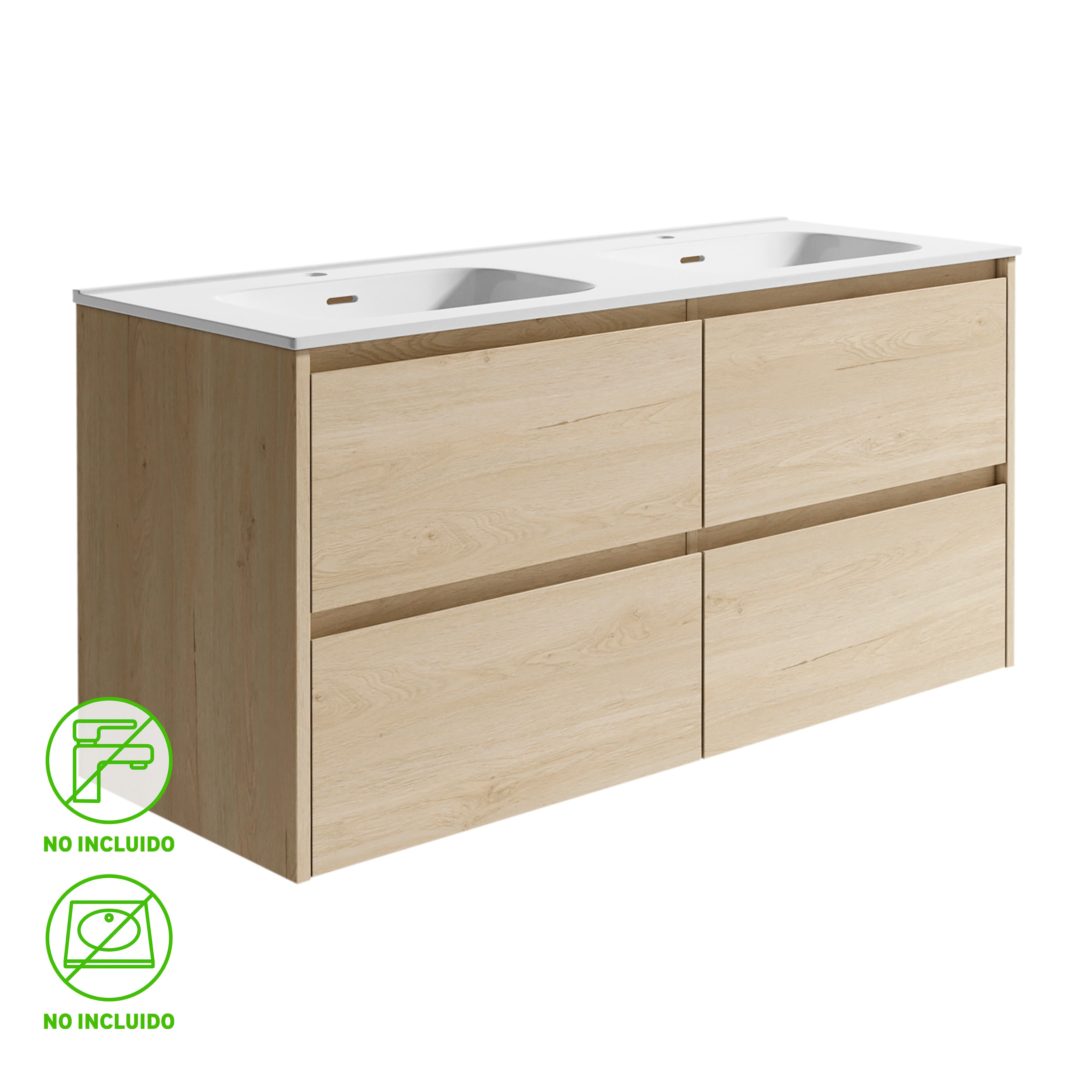 Mueble de baño moon roble 120x48 cm (lavabo no incluido)