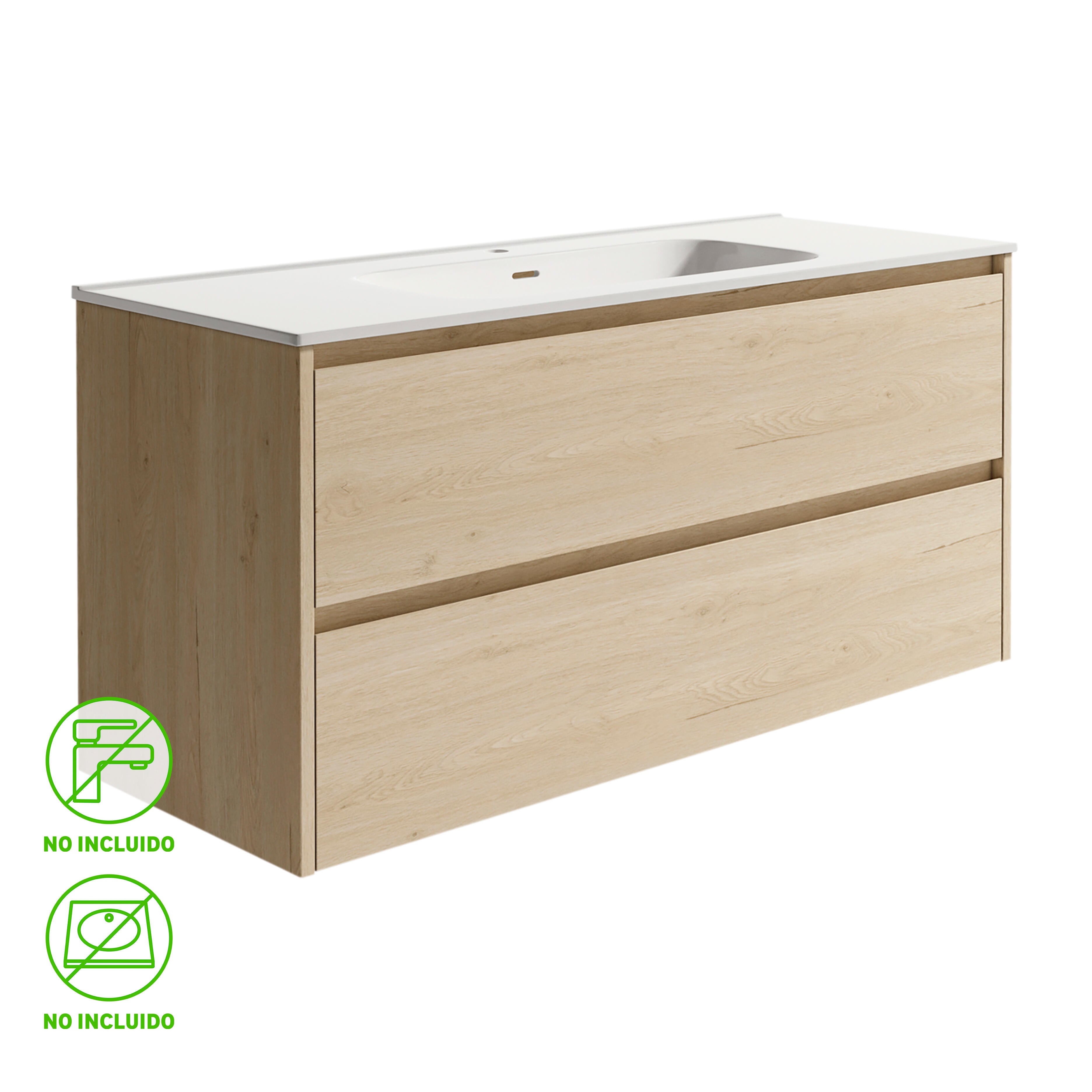 Mueble de baño moon roble 120x48 cm (lavabo no incluido)