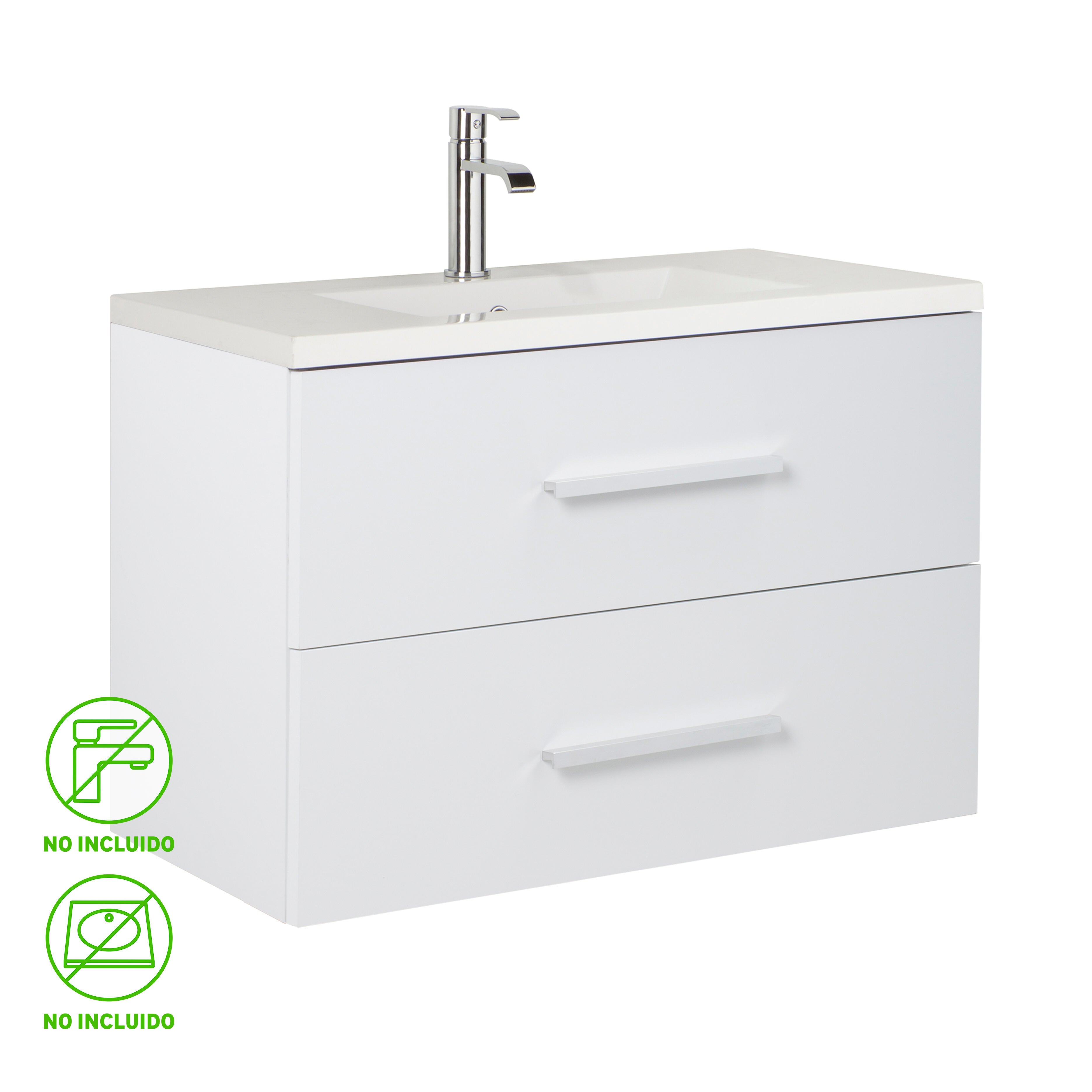 Mueble de baño madrid blanco 80x40 cm (lavabo no incluido)