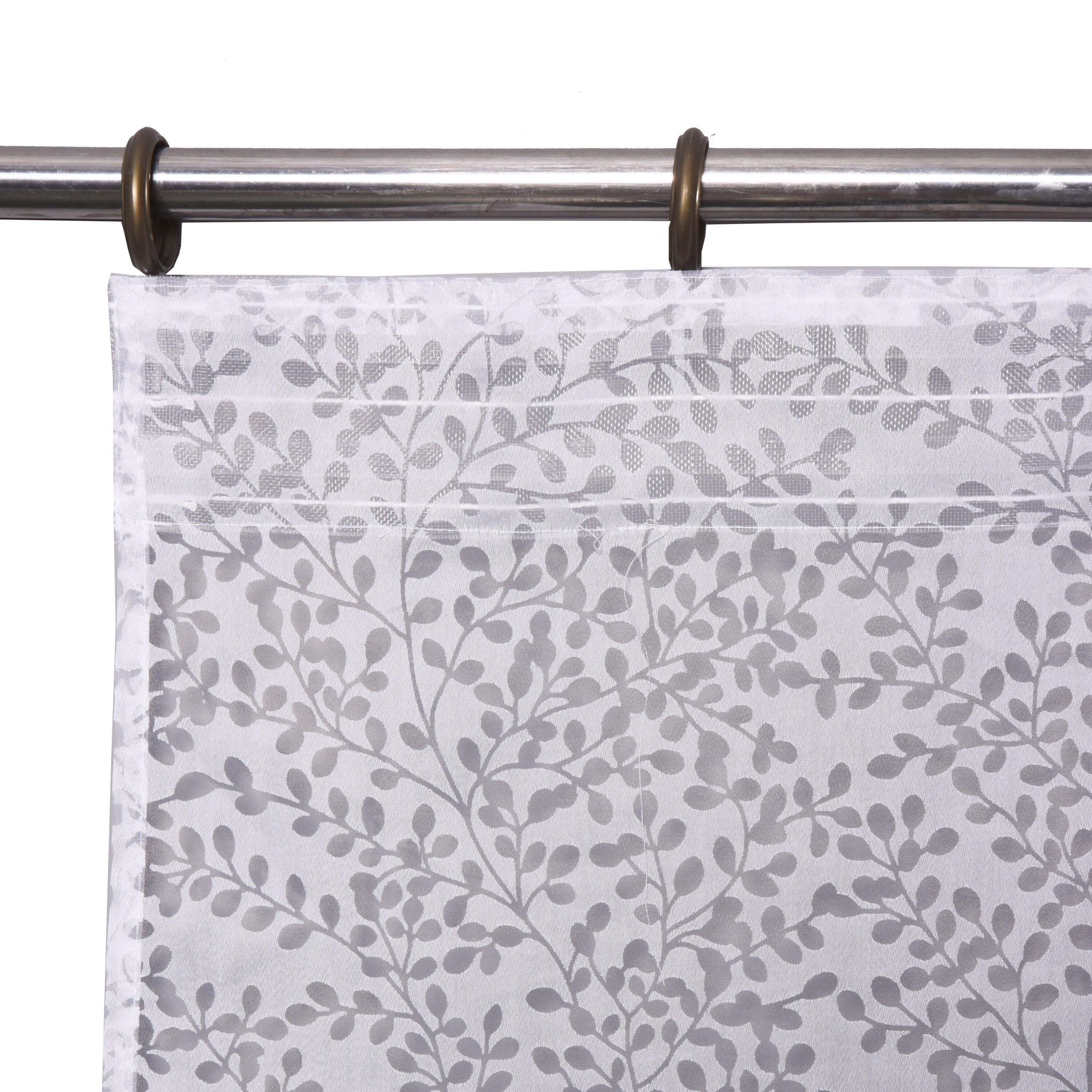 Visillo cinta fruncida, trabillas Osaki viscosa planta blanco INSPIRE de 200x280cm. Incluye cinta termoadhesiva - 5