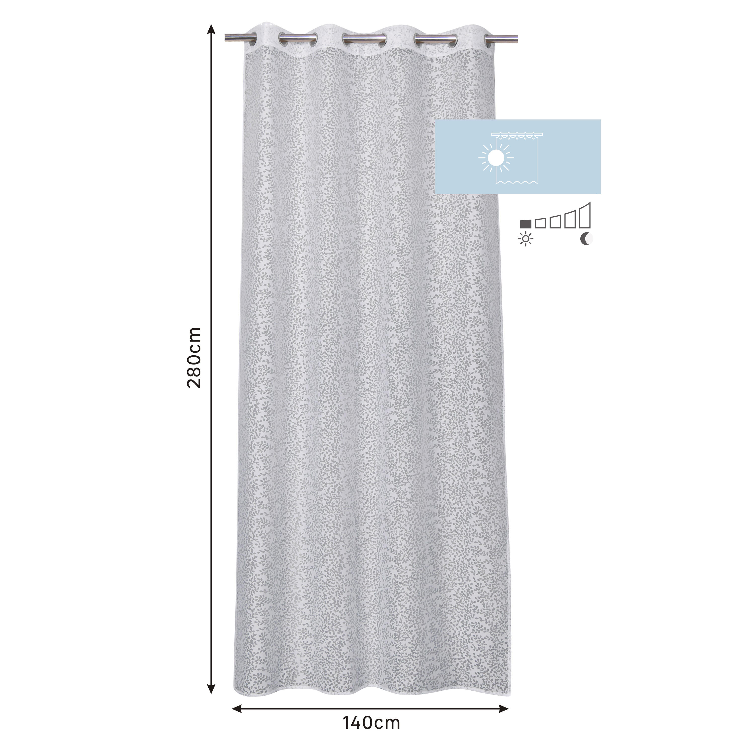 Voilage semi-transparent, Osaki, viscose, blanc H.280 x l.140 cm INSPIRE - 2