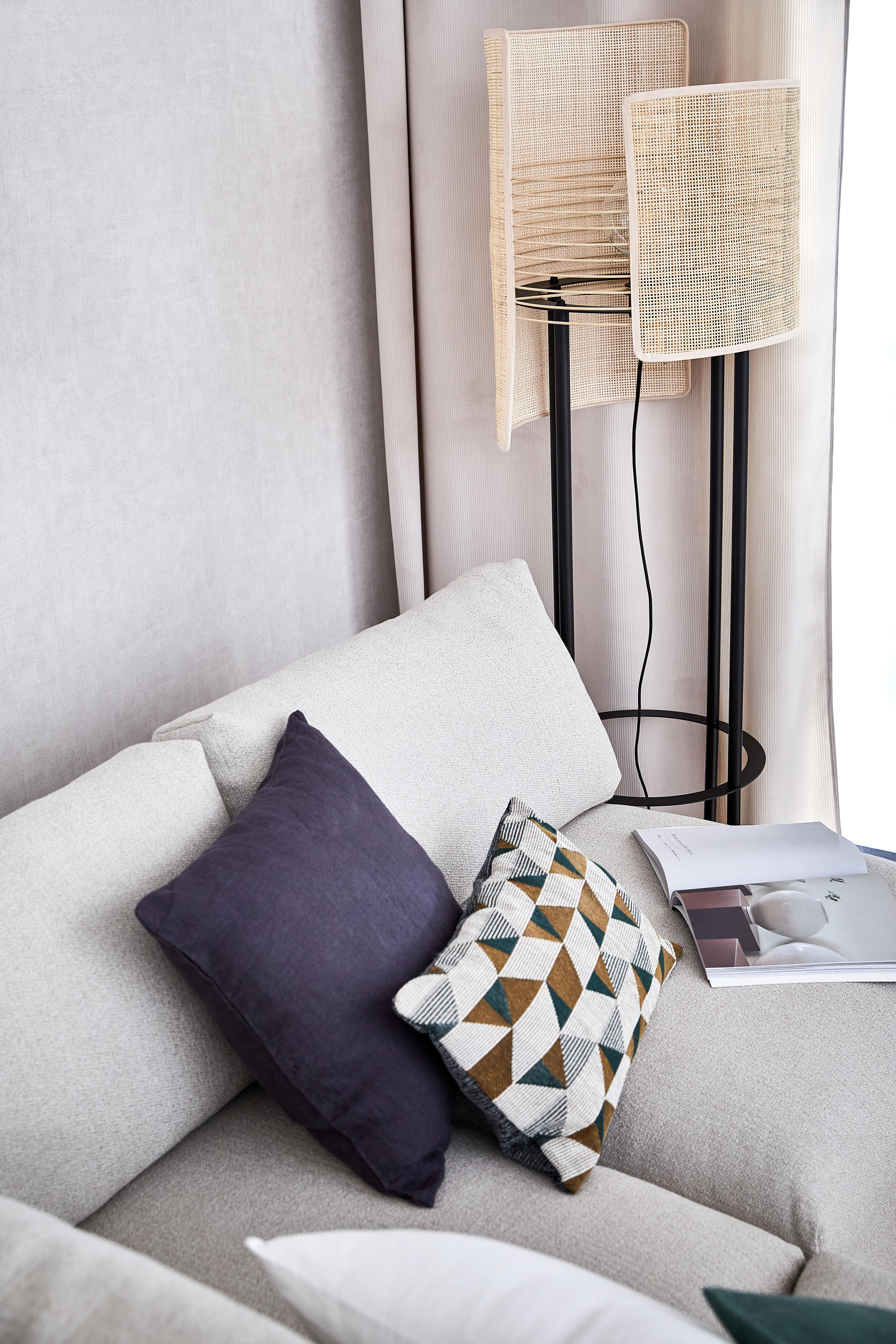 Coussin Jacquard bleu/vert l.50 x H.30 cm - 4