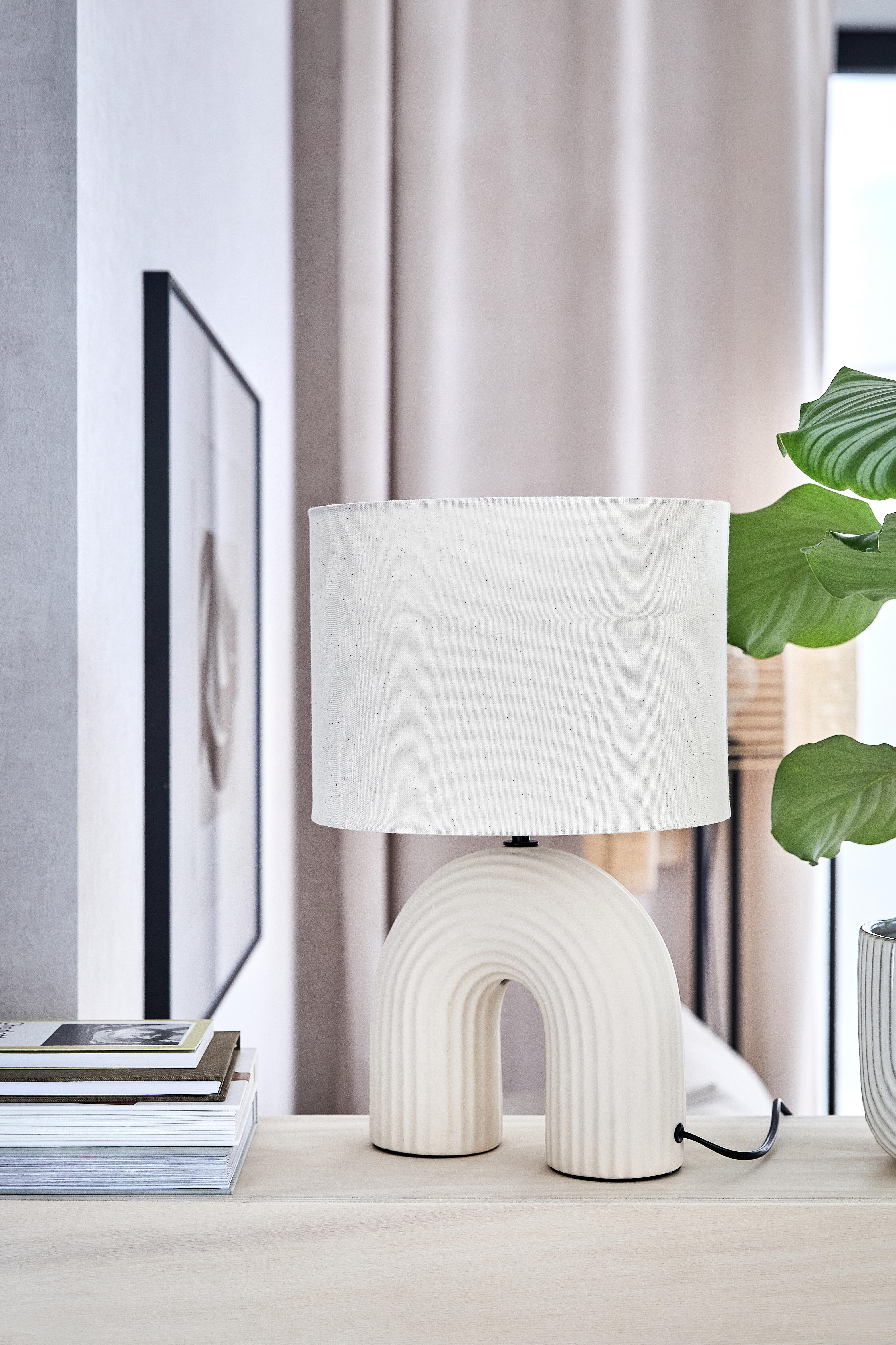 Lampe Vaska, céramique, crème, H.41 cm INSPIRE, E27 - 3