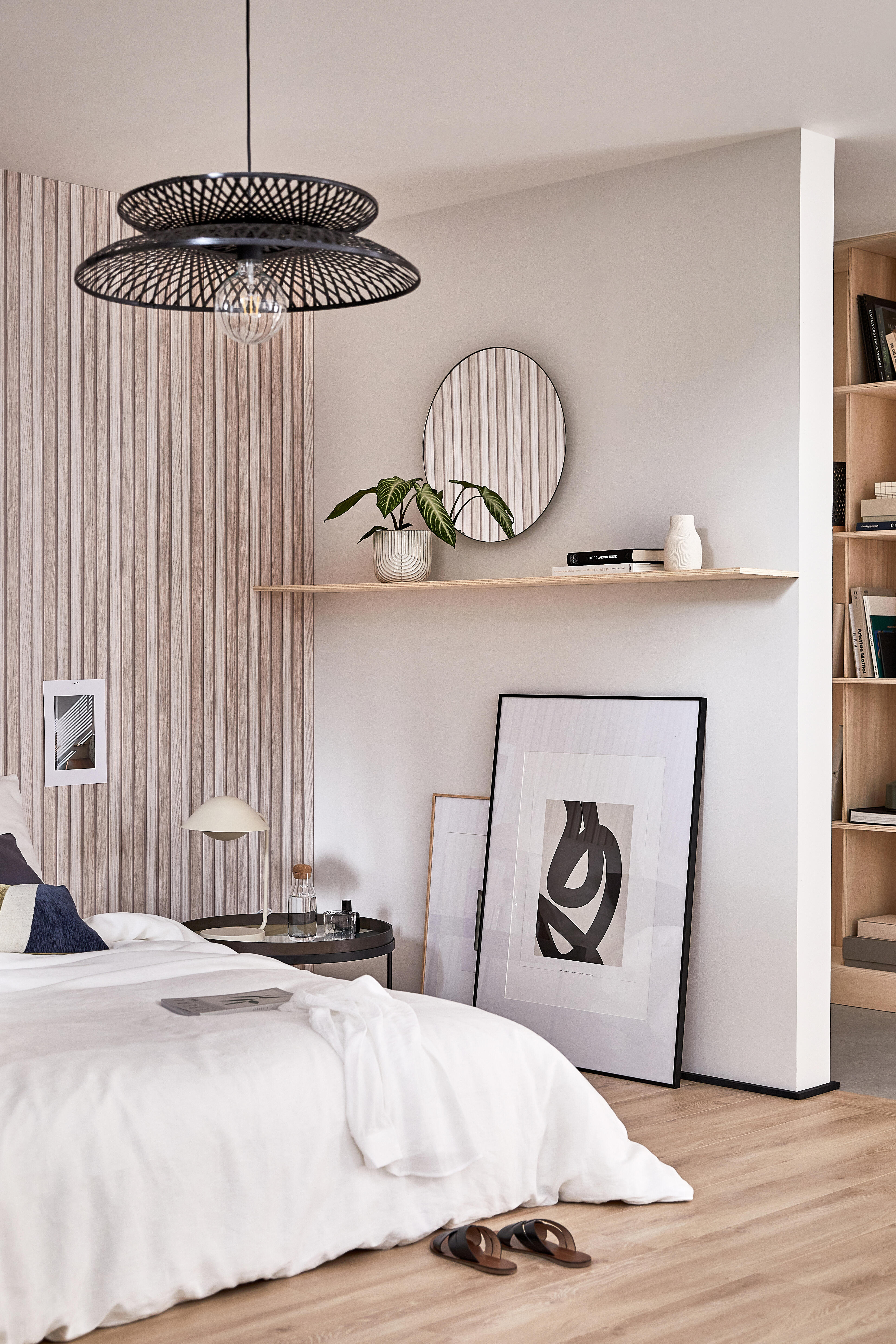 Papier peint intissé Tasseaux brun clair - 4