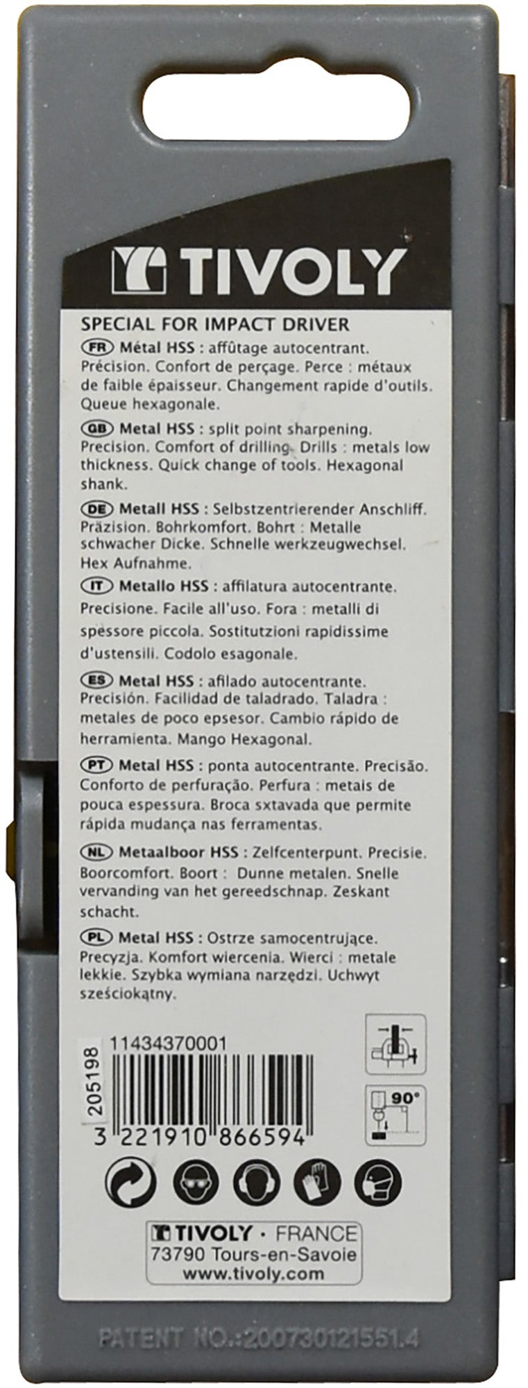 Coffret de 5 Forets à métal HSS. Diam. 2 à 6 mm. TIVOLY - 6