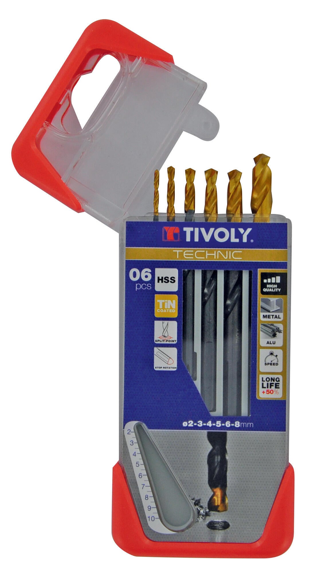 Coffret de 6 forets métal Technic Diam.2 à 8 mm  - TIVOLY - 2