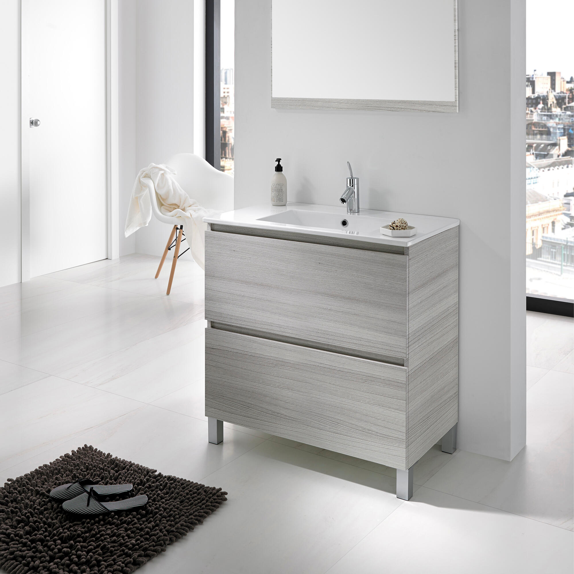 Pata para mueble de ABS color gris altura 8 cm - 3