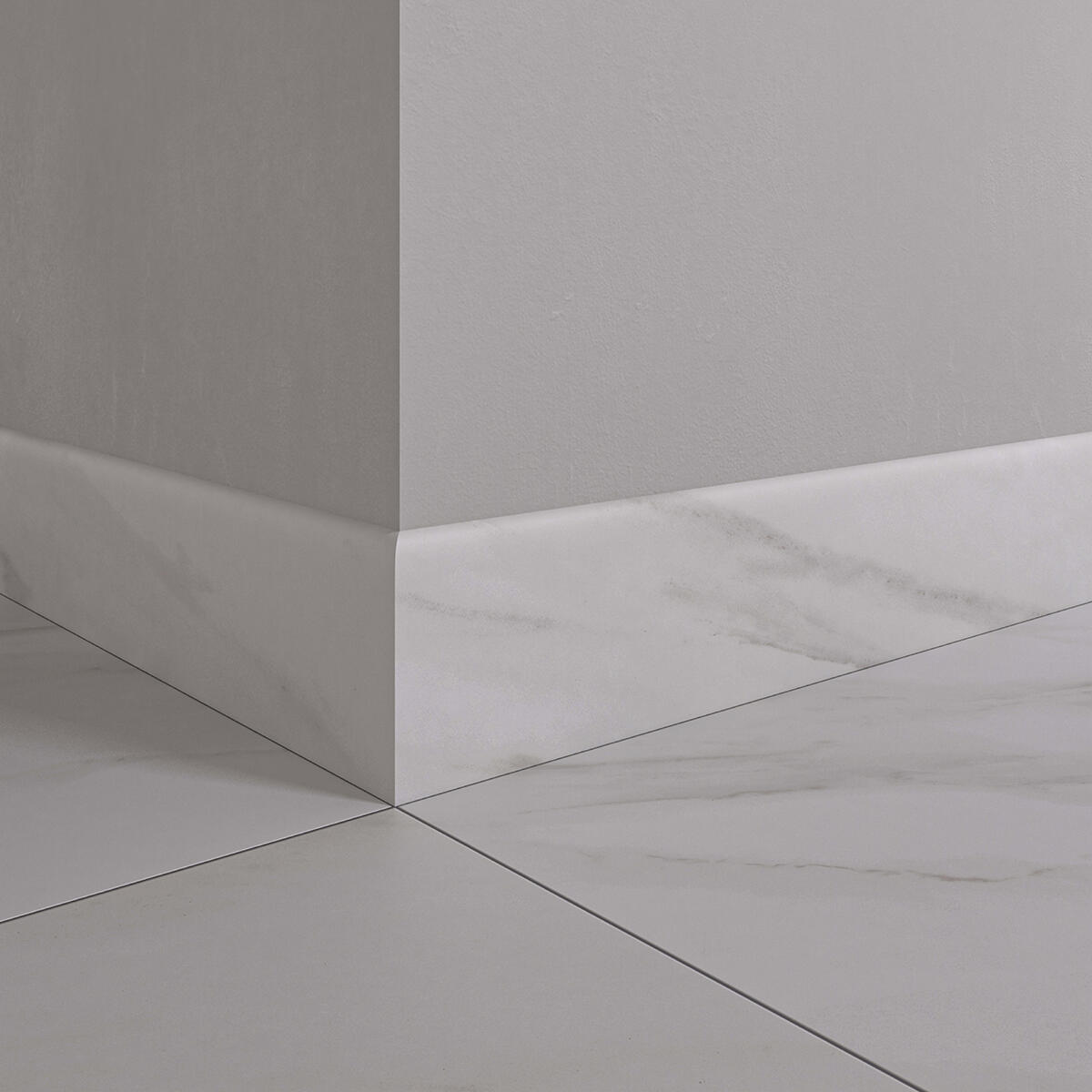 Lot de 4 plinthes carrelage Marmi, blanc, Ht.  x L. 60 cm, Ep.9.5 mm - 2