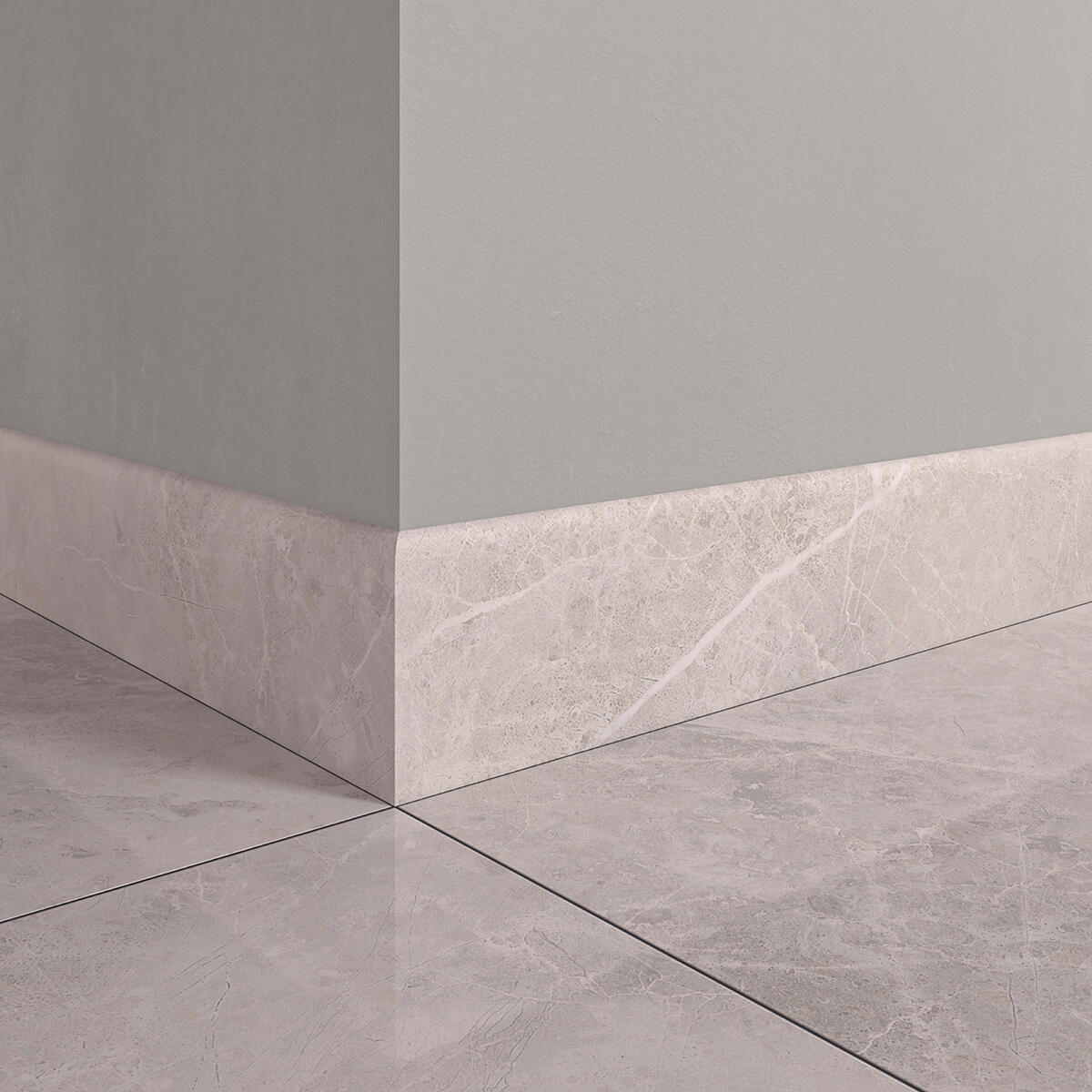 Lot de 4 plinthes carrelage Marmi, gris, Ht.  x L. 60 cm, Ep.9.5 mm - 2