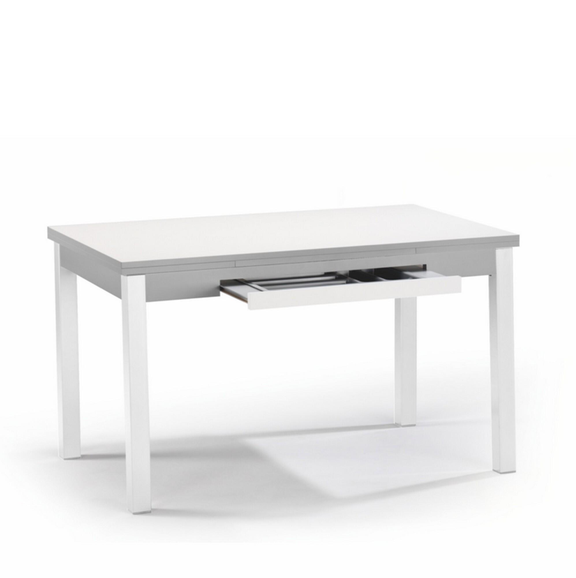 Mesa de cocina meri con pata blanco y lamidado blanco 120x80 cm