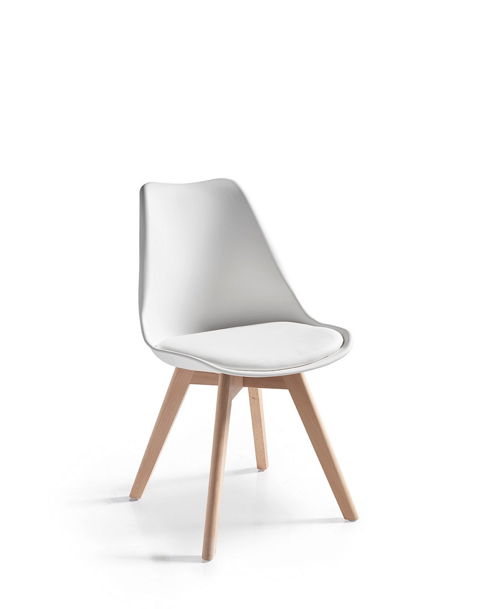 Pack 4 sillas cocina elba polipropileno blanco con cojín desmontada 49x82x55cm