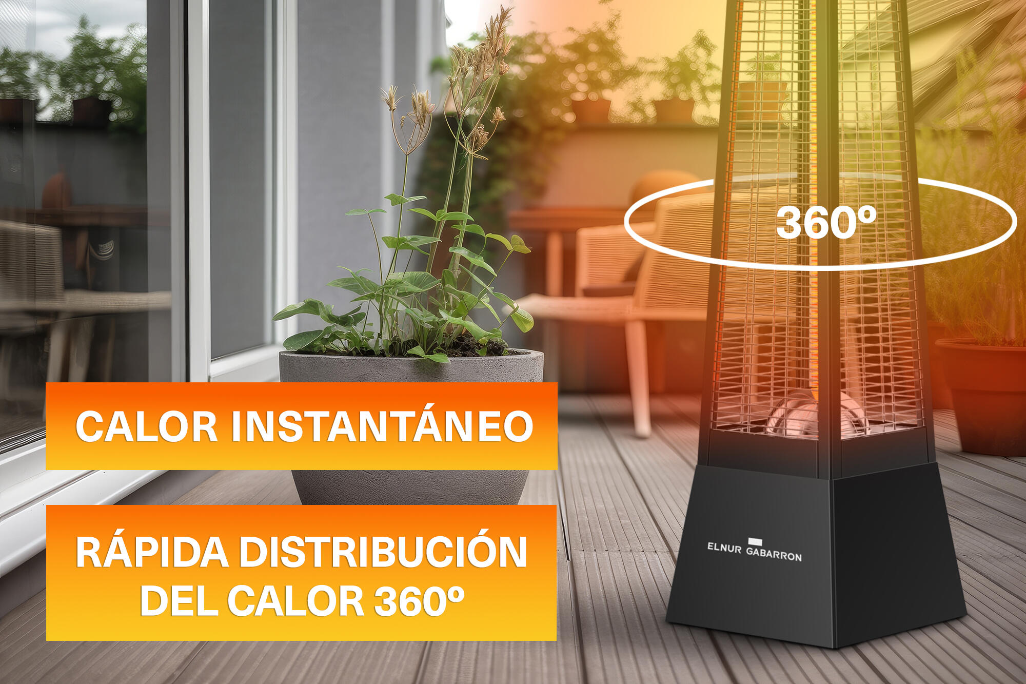 CALEFACTOR DE SUELO PORTATIL INFRARROJO 2000W - 5