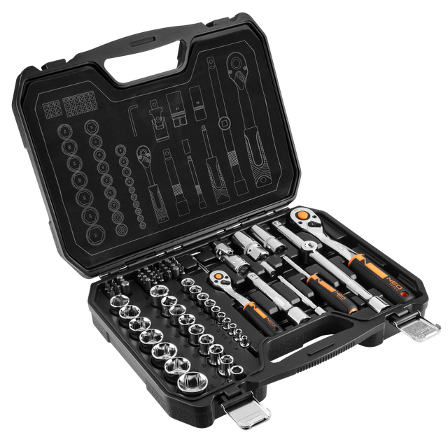 Zestaw kluczy nasadowych 73 szt. Neo Tools