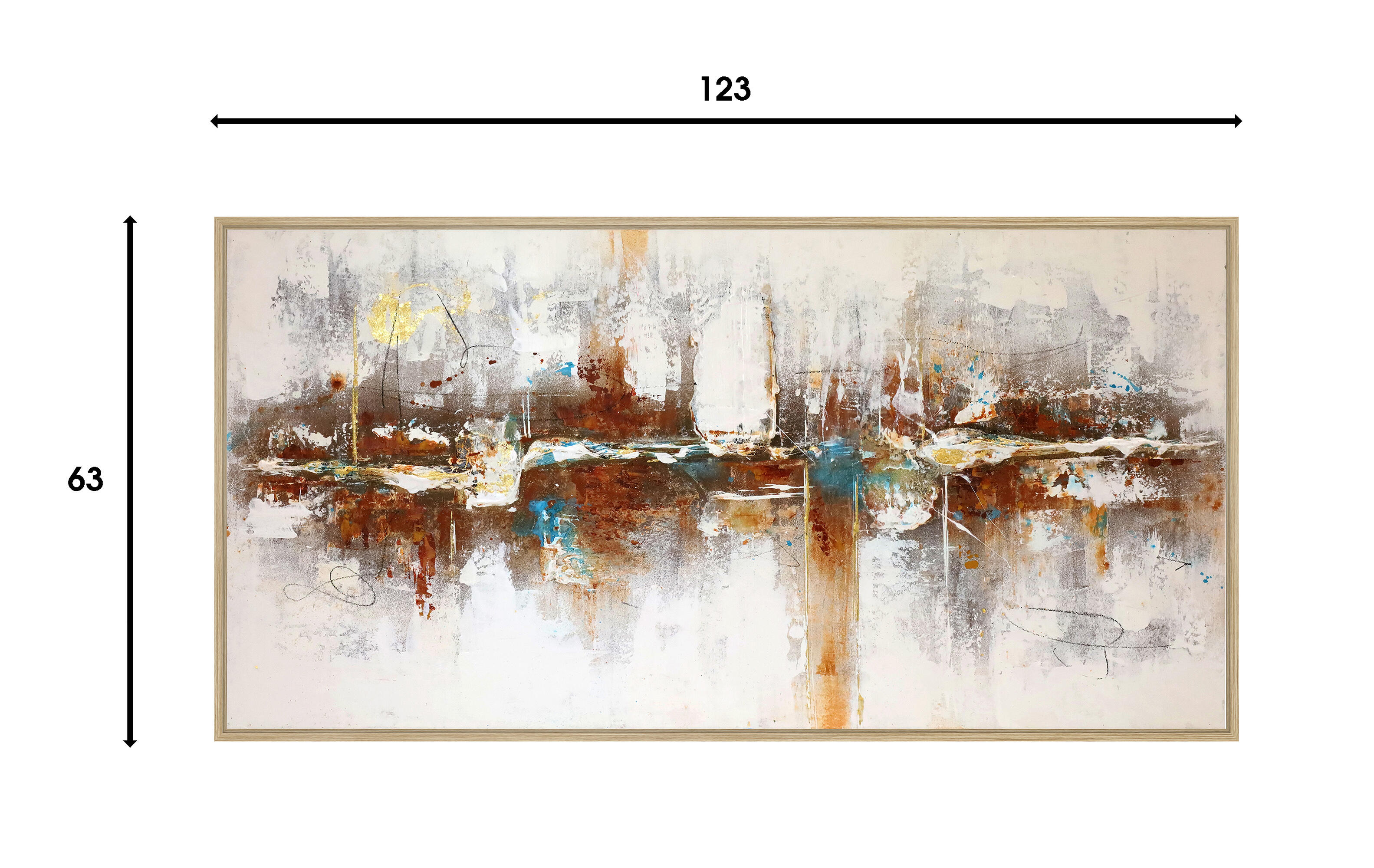 Quadro com moldura Original Abstrato reflexo 60x120 cm - 6