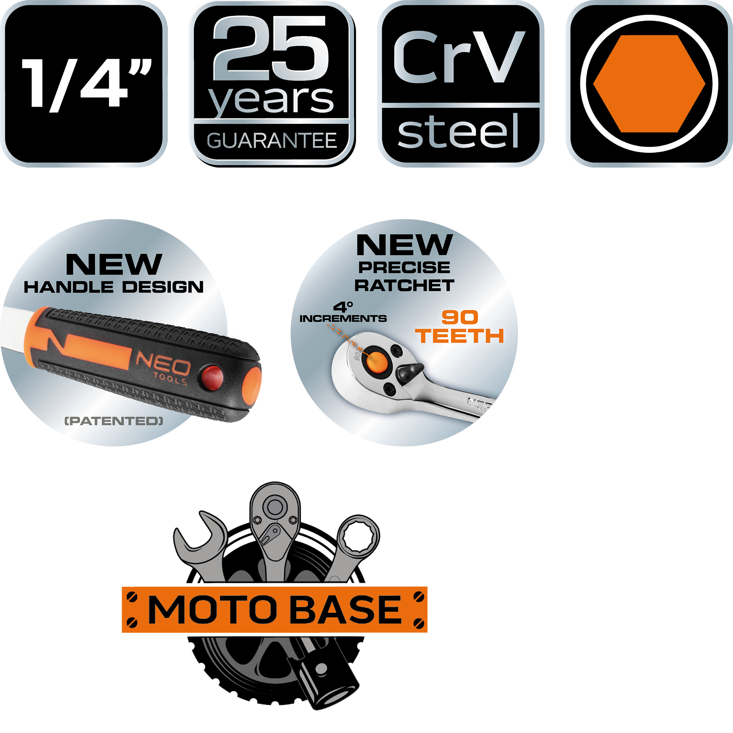 Zestaw kluczy nasadowych 46 szt. Neo Tools - 14