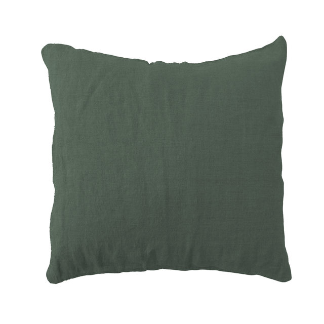 Coussin Danae, 100% lin vert cactus l.45 x H.45 cm