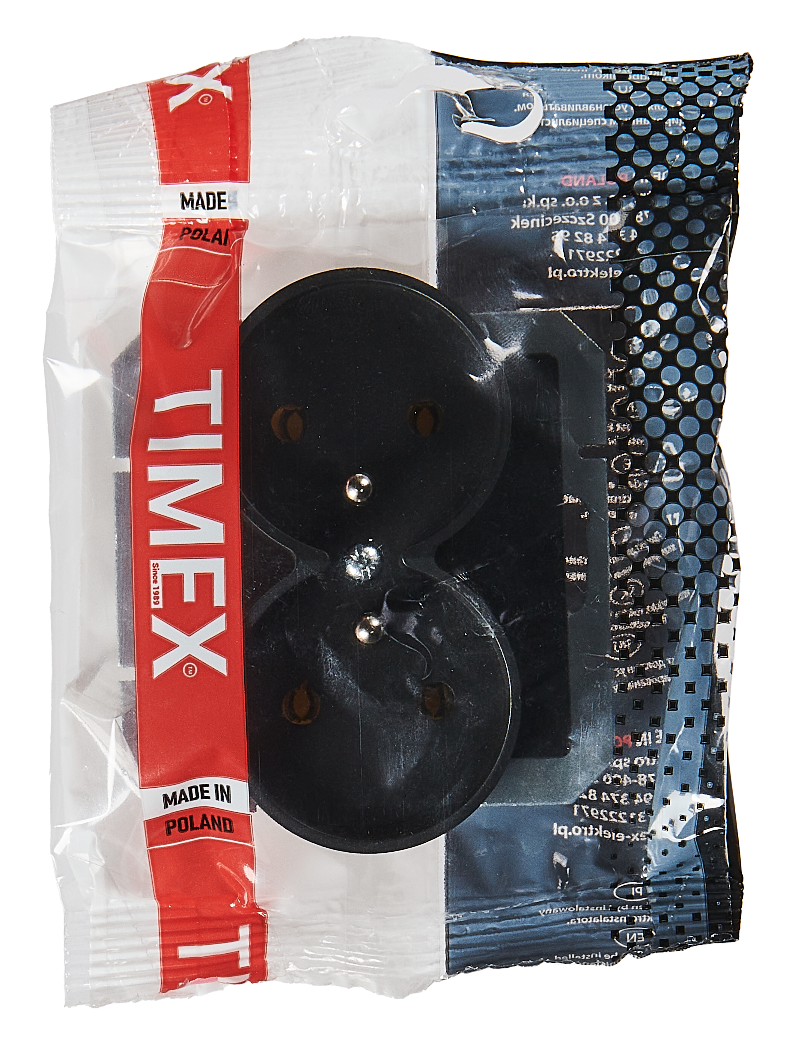 Gniazdo podwójne PRESTIGE Czarny mat TIMEX - 4