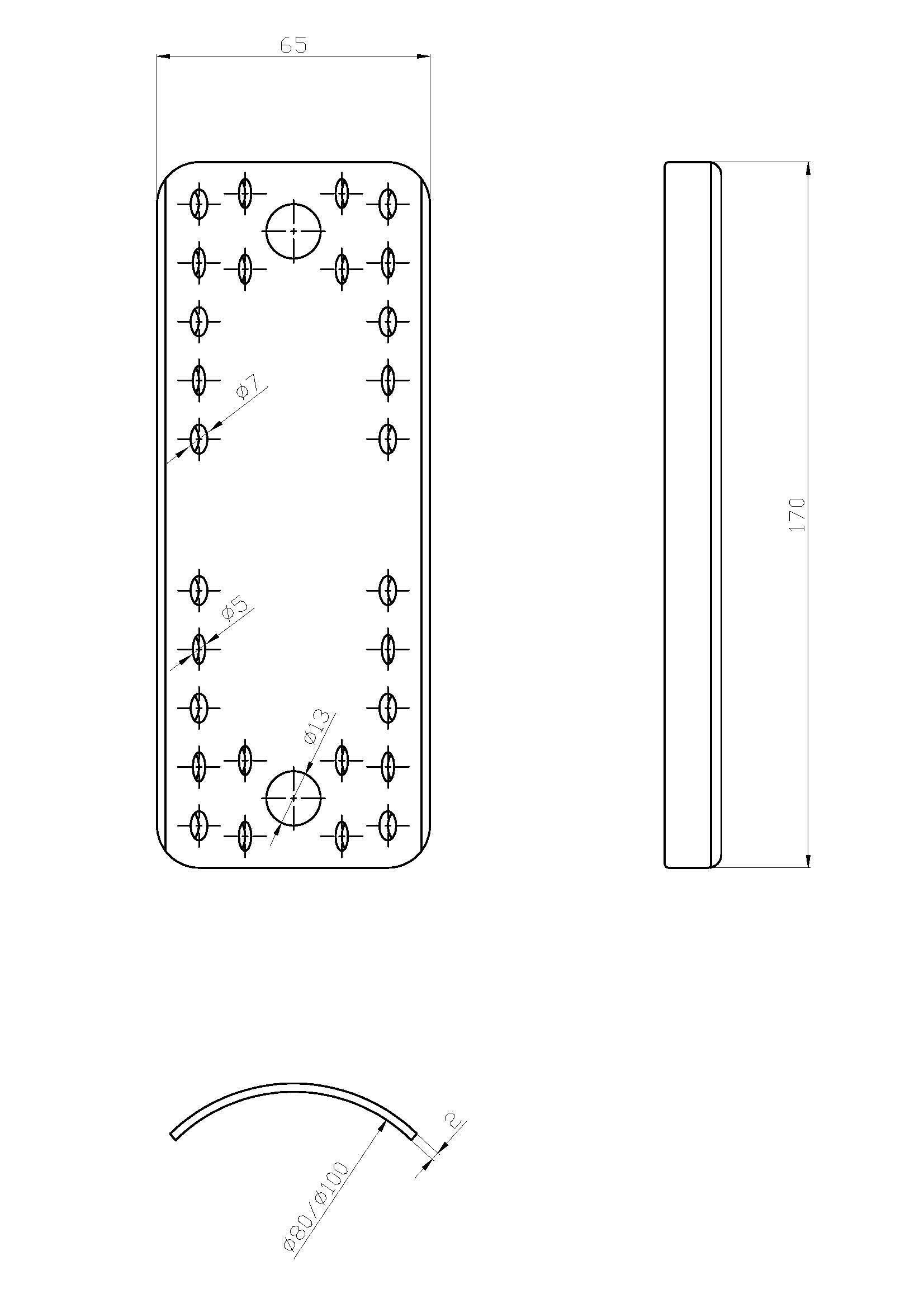 Piastra di montaggio STANDERS dritta in acciaio L 6.5 cm - 2