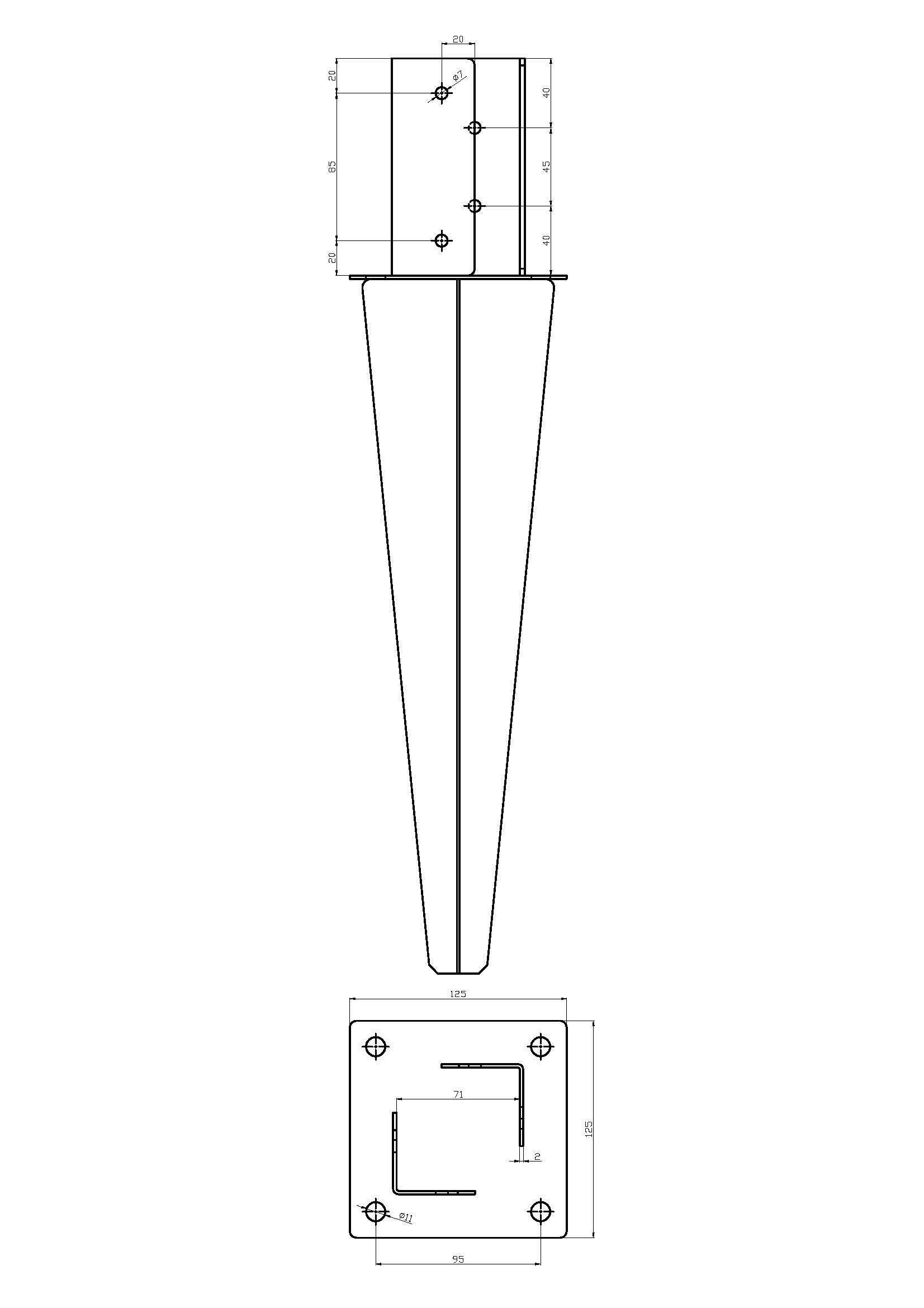 Supporto per palo STANDERS in acciaio L 7 cm - 2