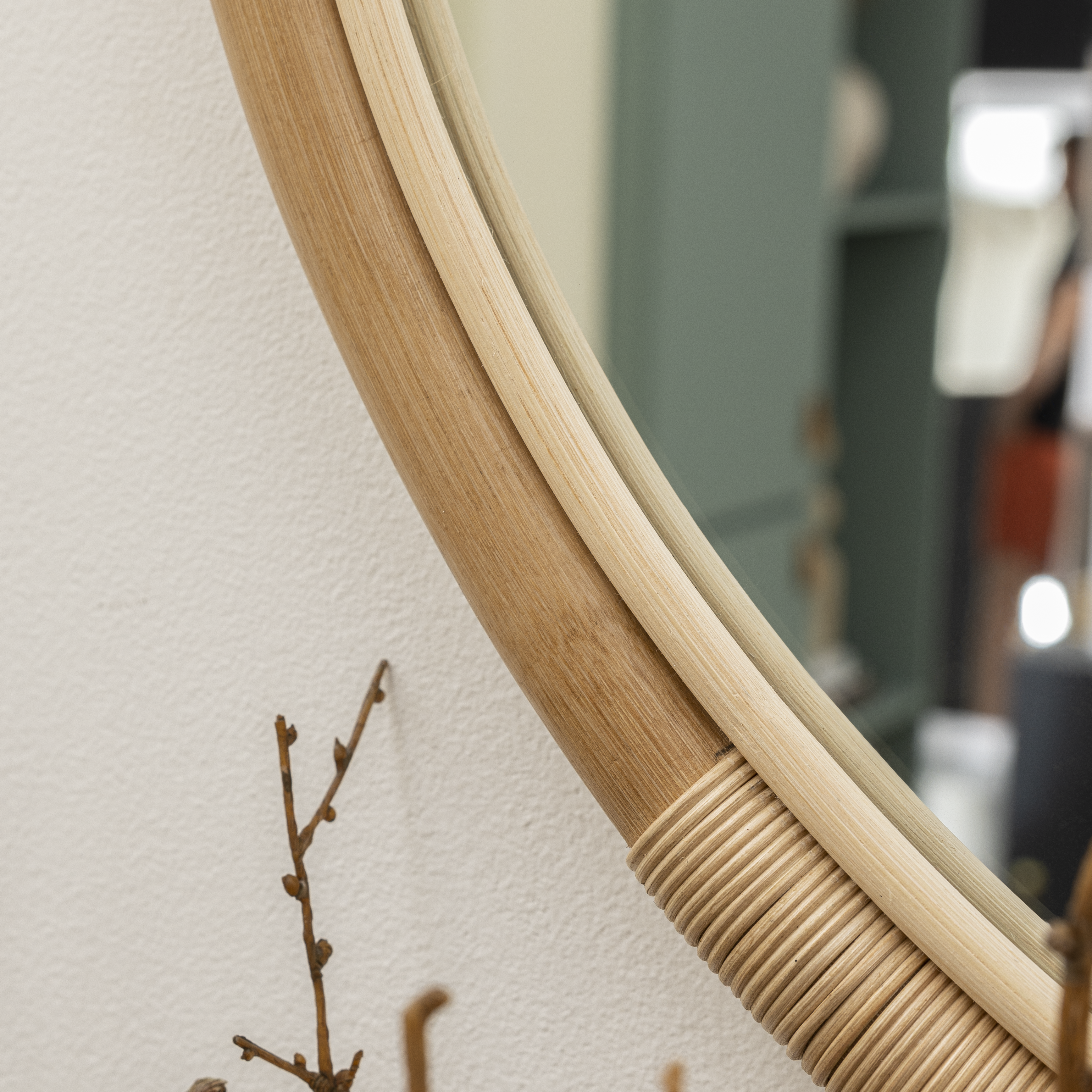 Espelho decorativo com moldura Rattan 58x58 cm - 21
