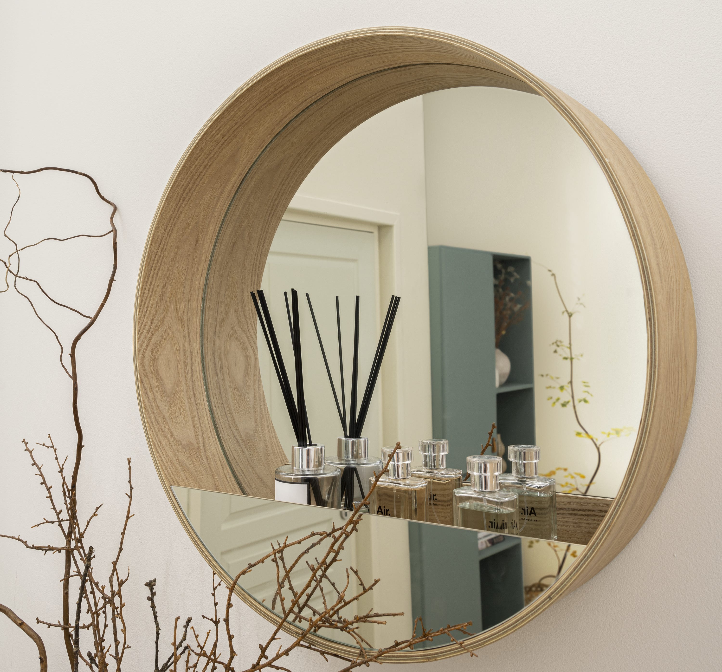Miroir rond bois chêne Nordik tableto INSPIRE diam.56 cm | Leroy Merlin