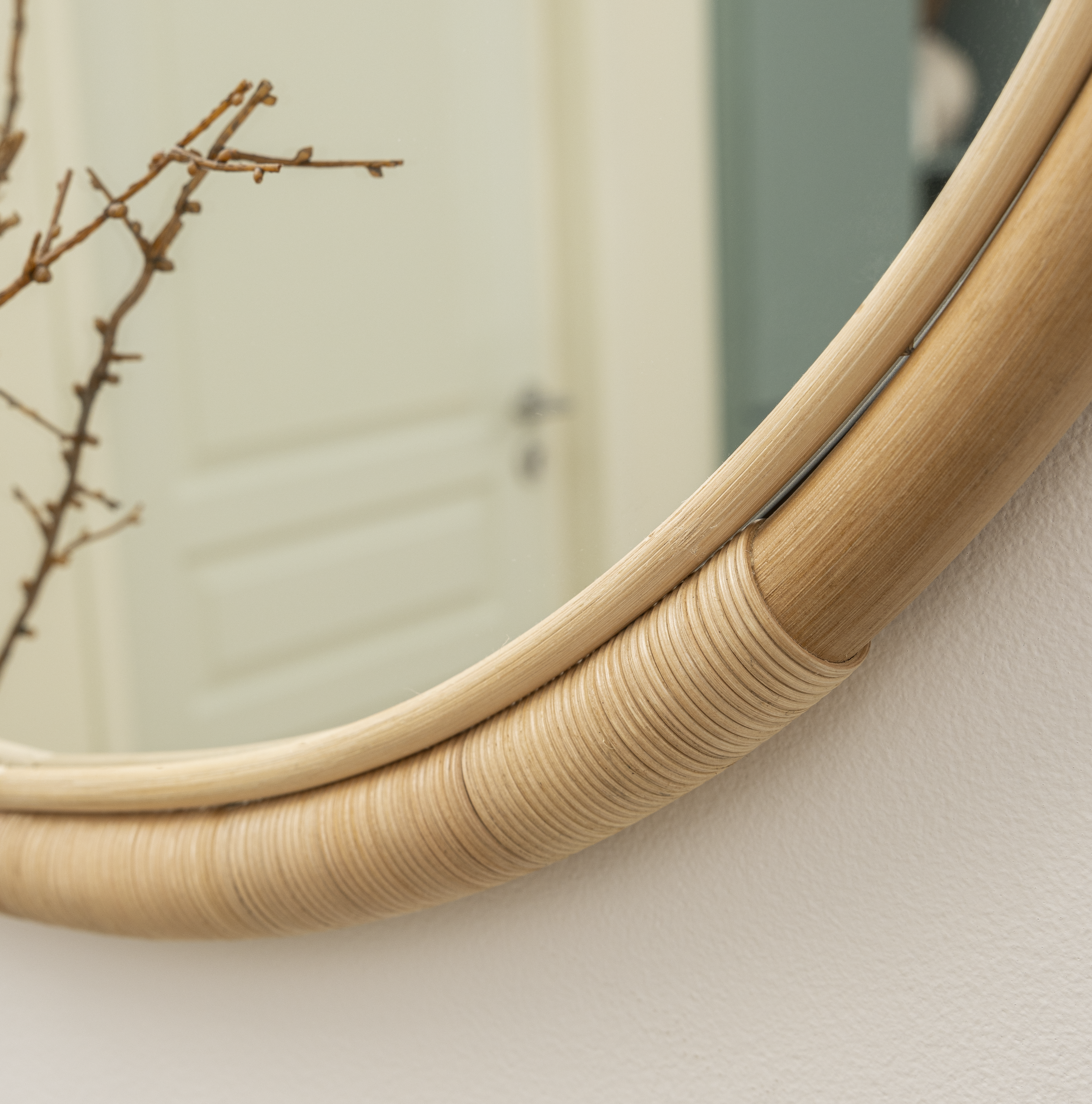 Espelho decorativo com moldura Rattan 58x58 cm - 18