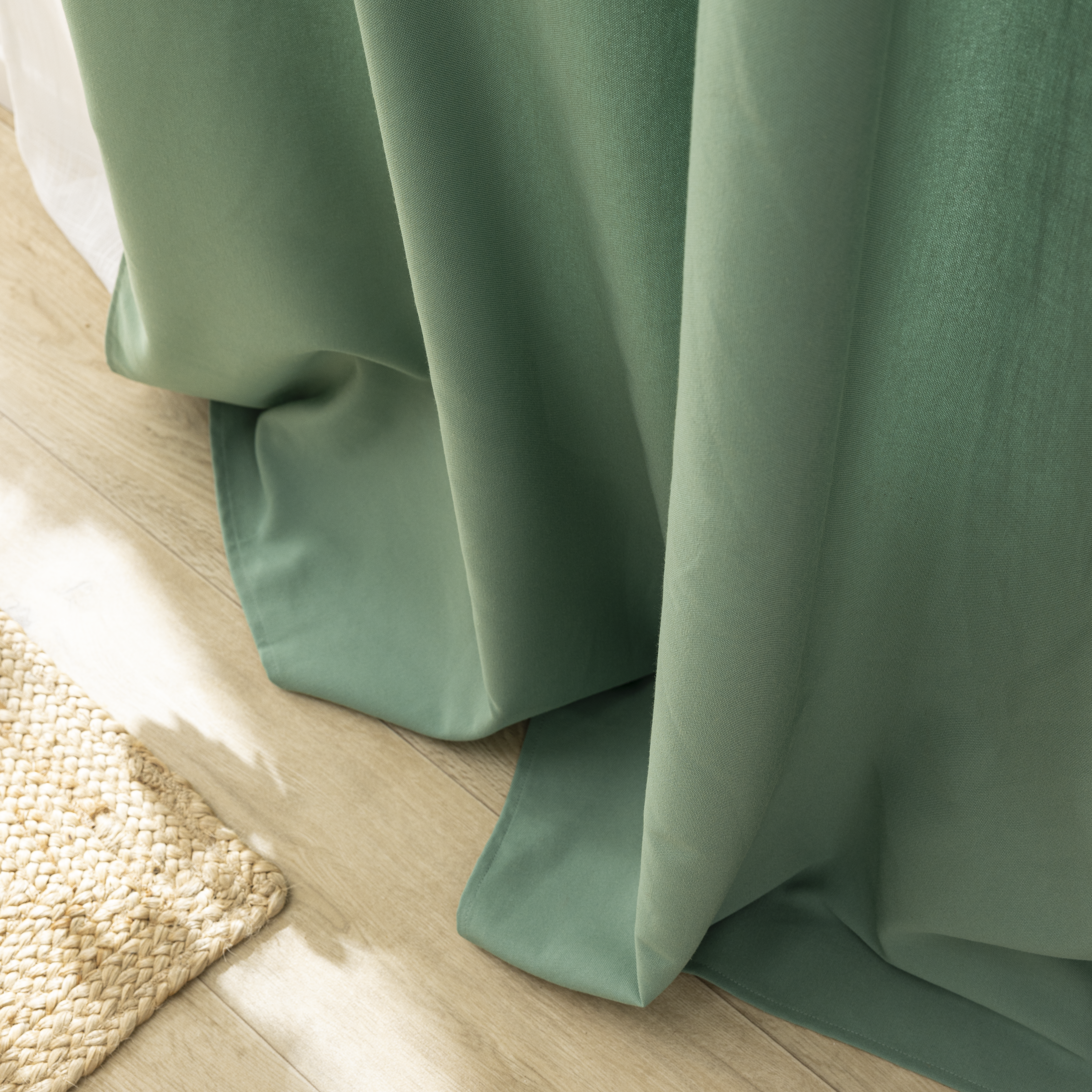 Cortina  ollaos Pharell algodón INSPIRE liso verde cactus de 140x280cm - 5