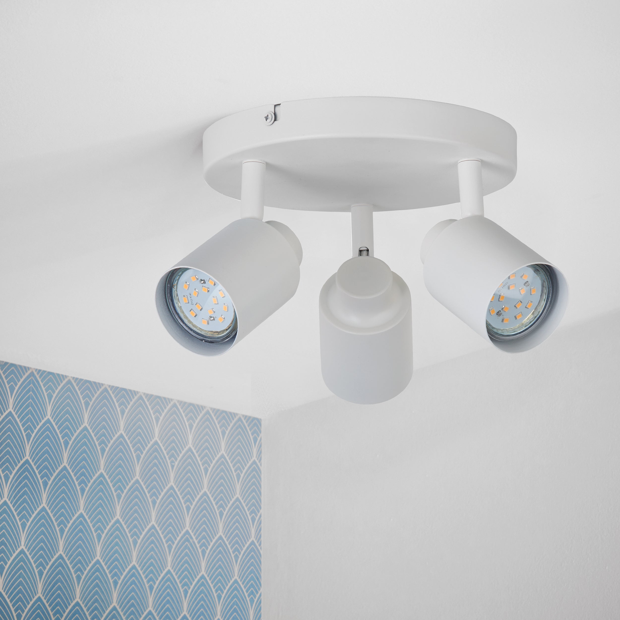 Candeeiro de teto  INSPIRE TEKLA 3 LÂMPADAS GU10X3 METAL BRANCO - 2