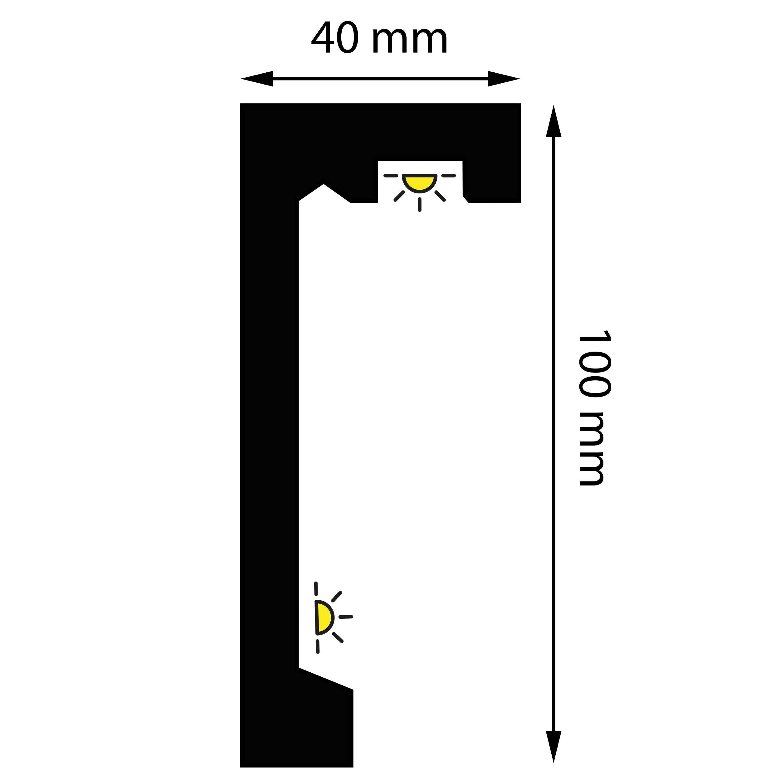 Listwa karniszowa LK-1 do LED z polimeru 10 x 200 cm DMS - 15