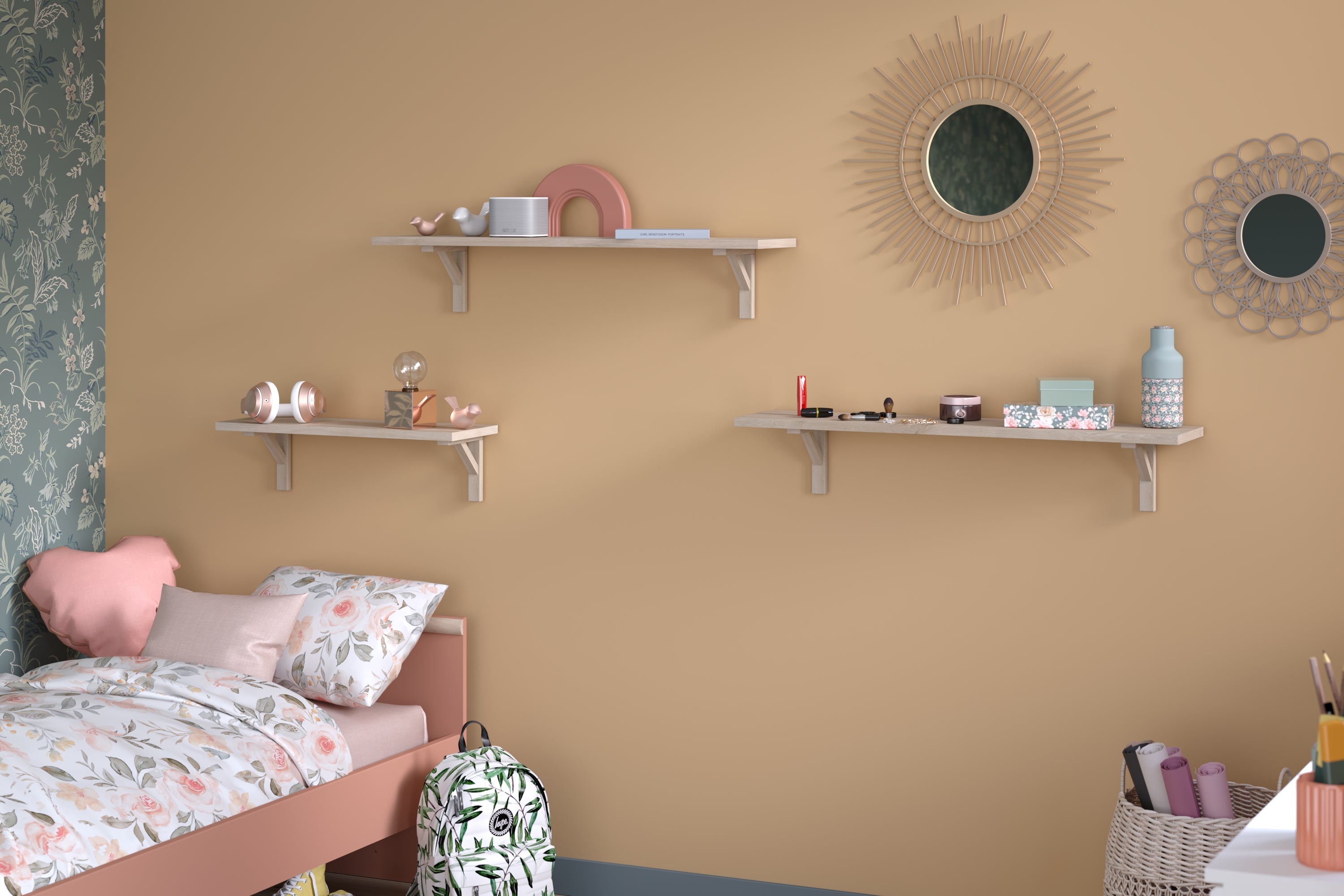 Tablette revêtu mélaminé, décor chêne Japon, L.250 x l.50 cm x Ep.18 mm - 7