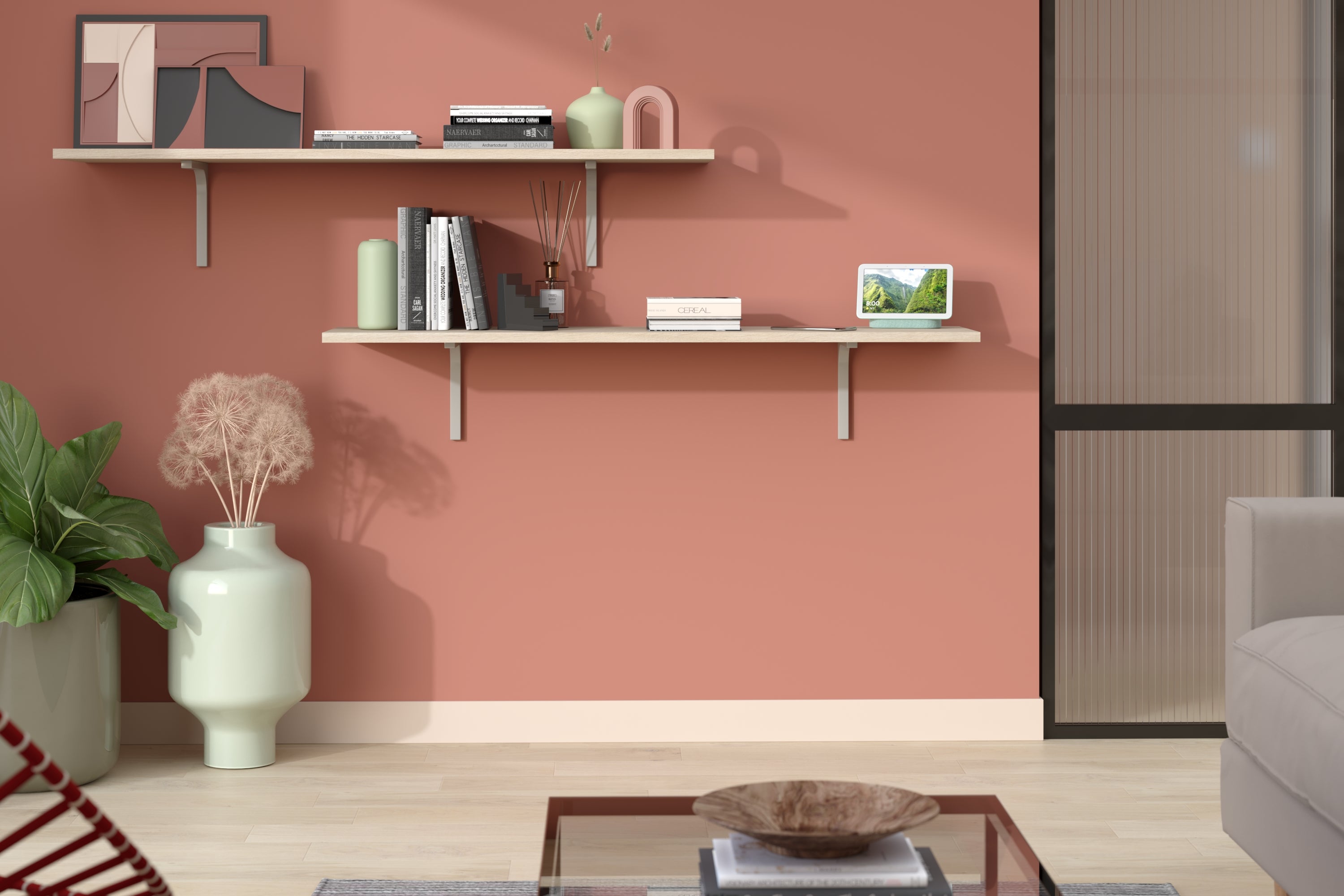 Tablette revêtu mélaminé, décor chêne Japon, L.250 x l.50 cm x Ep.18 mm - 5