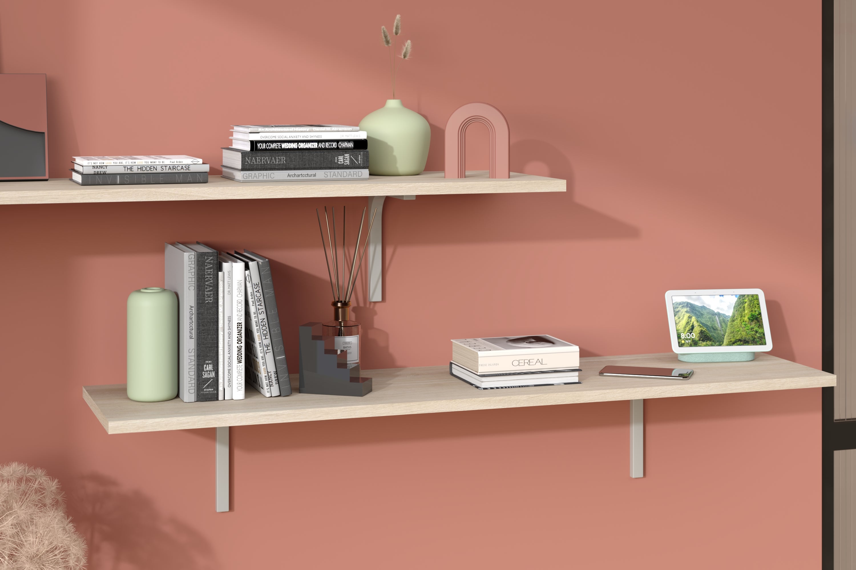 Tablette revêtu mélaminé, décor chêne Japon, L.250 x l.50 cm x Ep.18 mm - 4