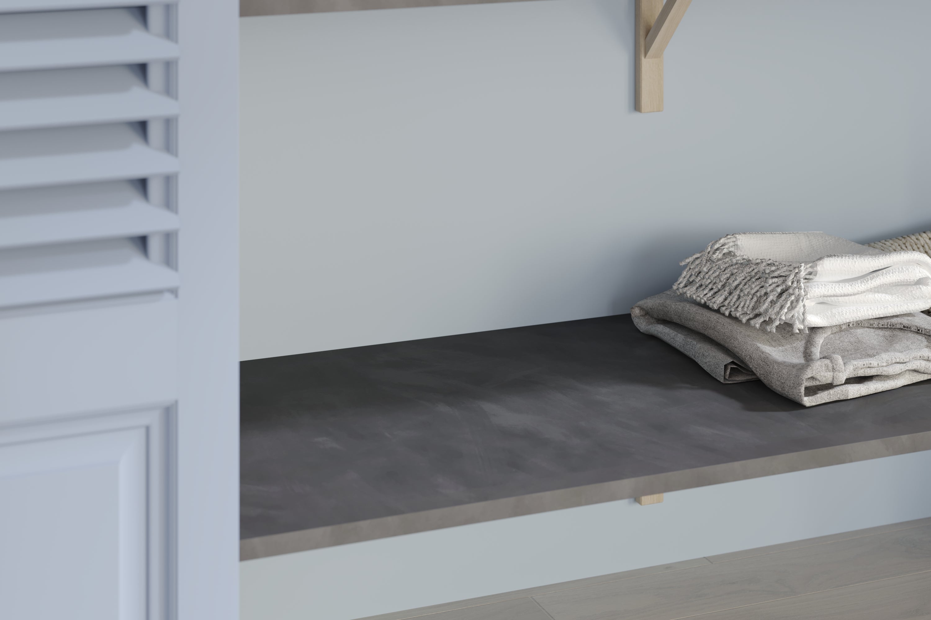 Tablette revêtu mélaminé, décor steam noir, L.250 x l.50 cm x Ep.18 mm - 2