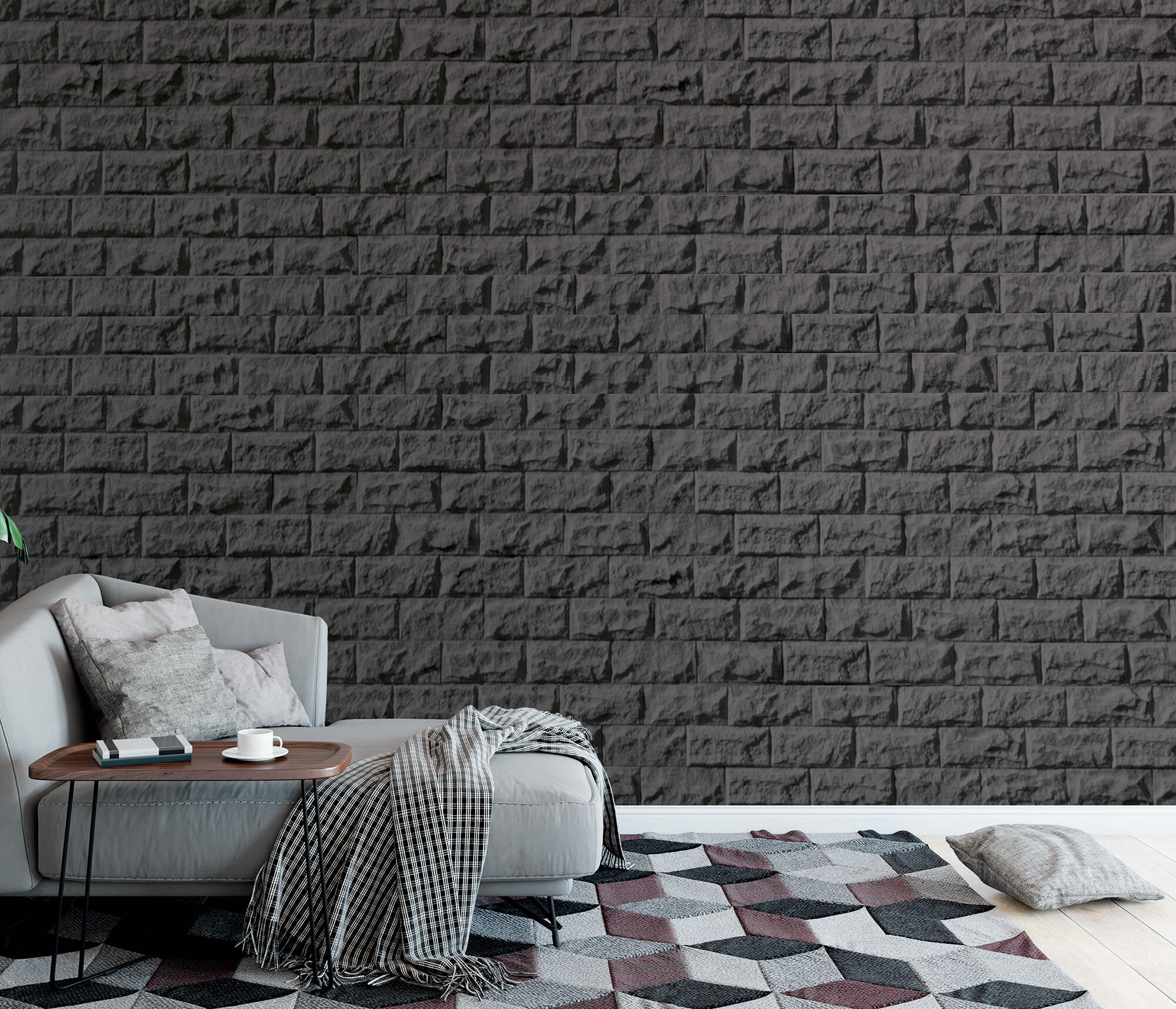 Revestimiento decorativo aspecto piedra pirineos basalto 14x28cm horm. aligerado