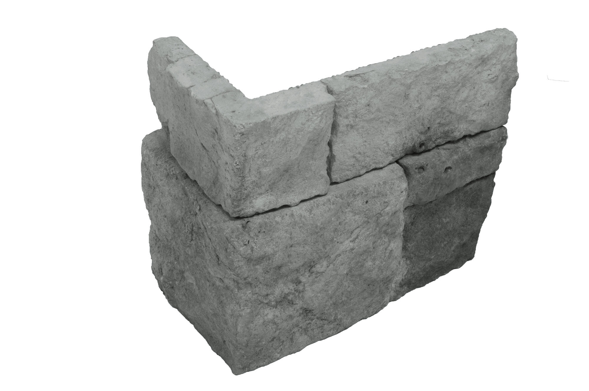Revestimiento hormigón aligerado pack 5 esq. aspecto piedra ceniza 20x10x20cm