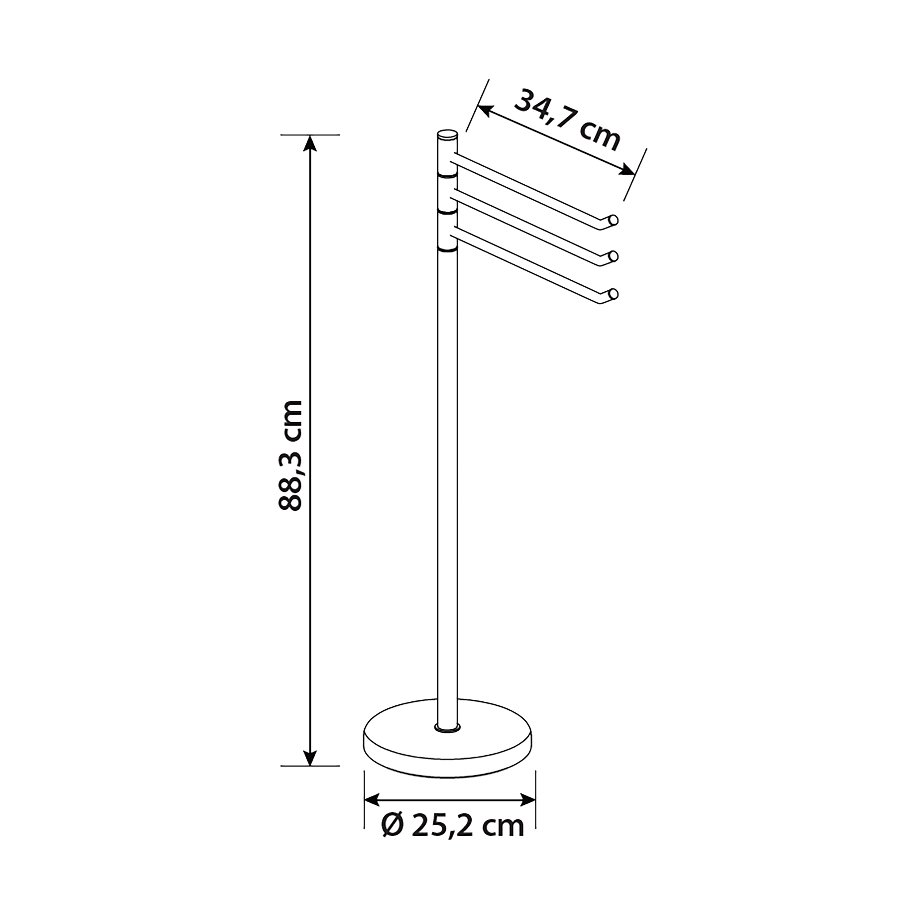 Toalheiro de pé 3 barras Cancun Mobile - 4