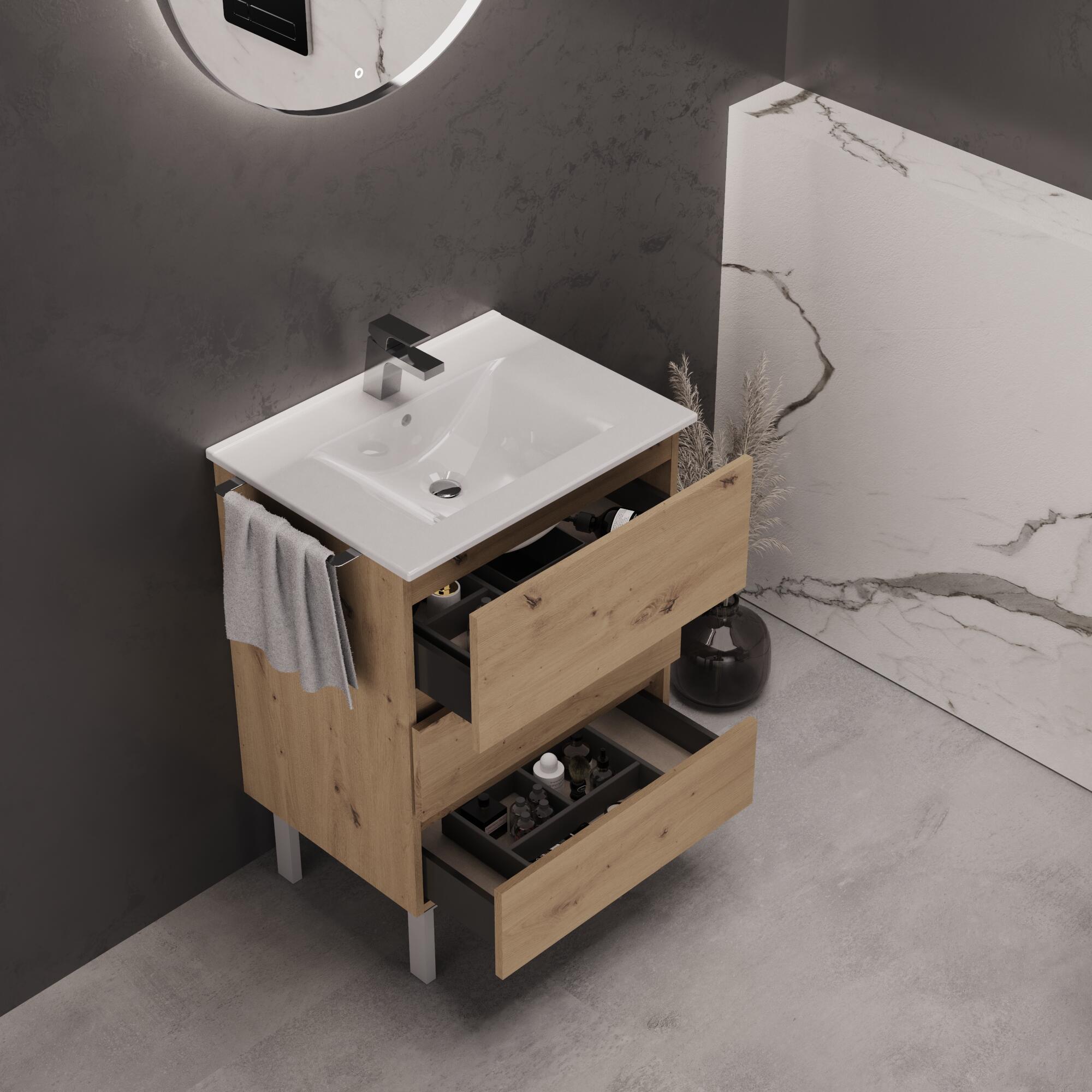 Móvel de casa de banho carvalho 60x46x84 Brest - 2